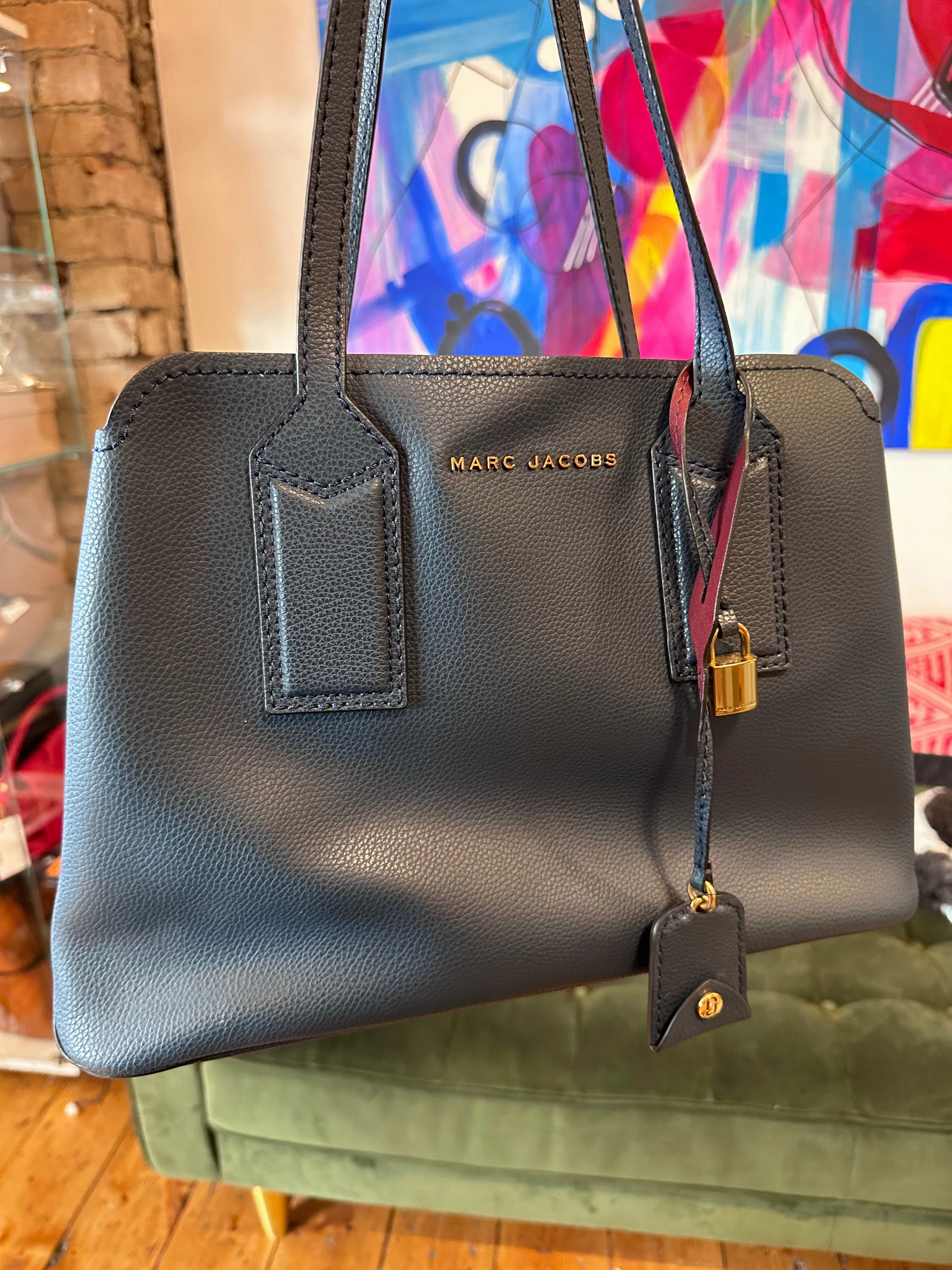 Marc Jacobs Teal Blue Leather The Editor Tote