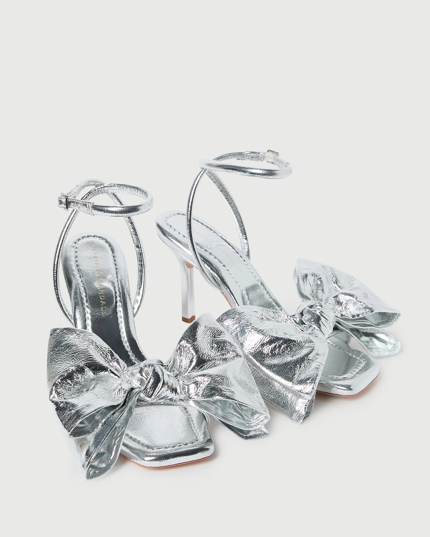 Marlena Silver Leather Bow Sandal