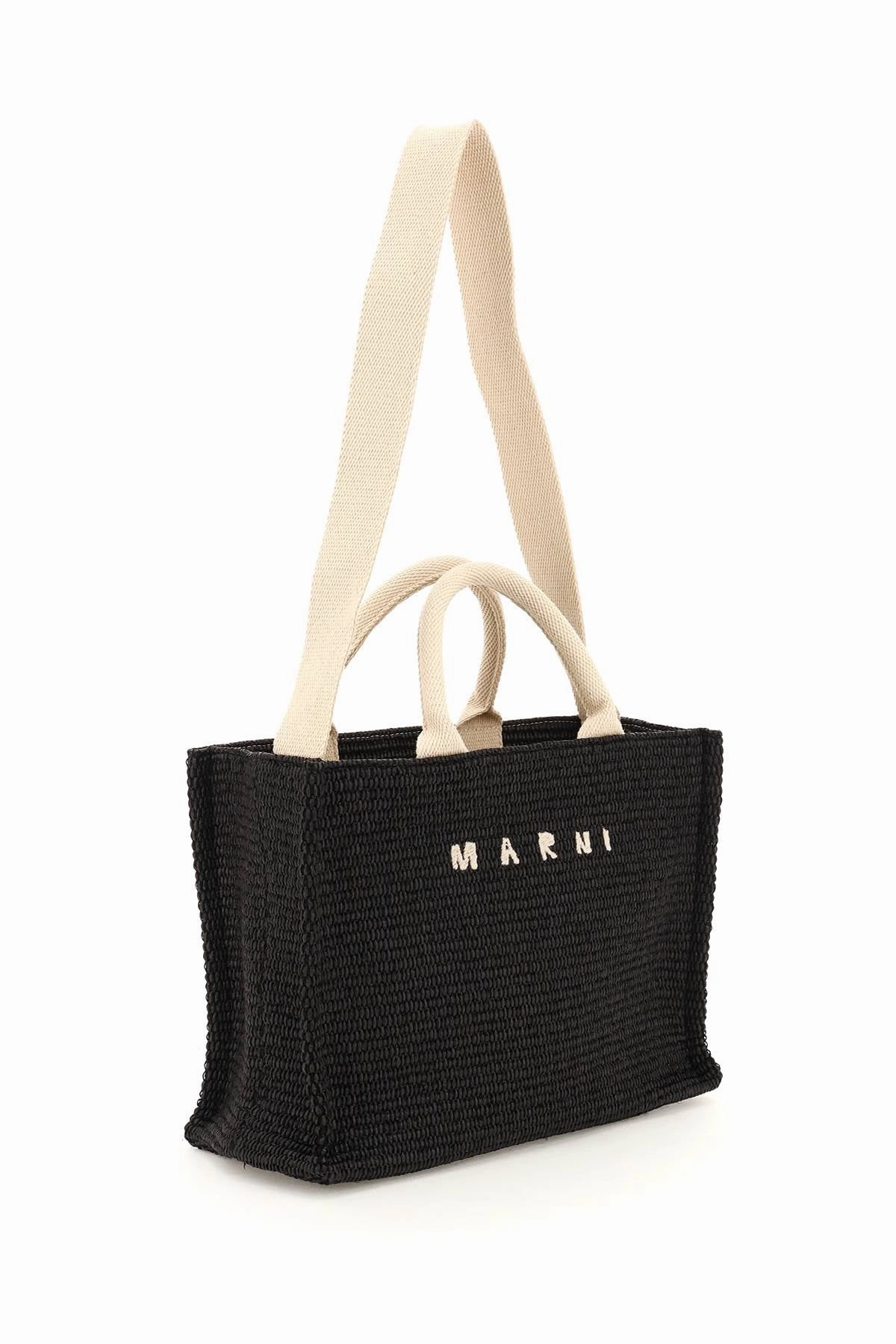 Marni Logo Embroidered Strapped Tote Bag