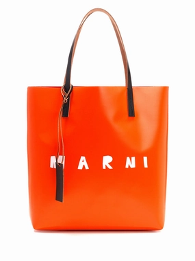 Marni Logo Print Two-Tone Tote Bag