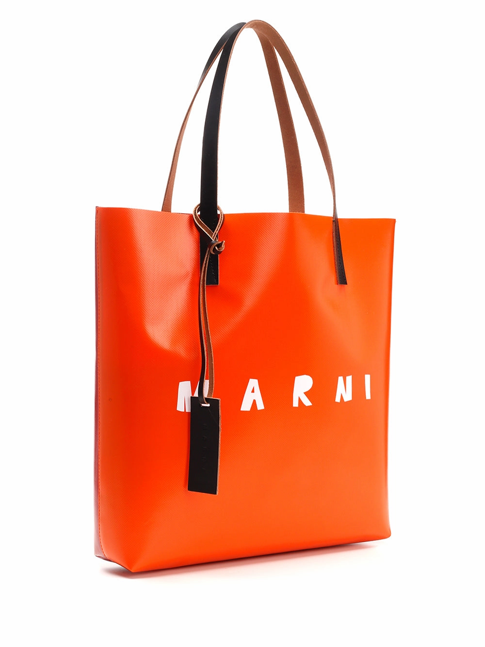 Marni Logo Print Two-Tone Tote Bag