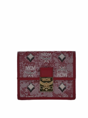MCM Logo Jacquard Foldover Top Mini Shoulder Bag