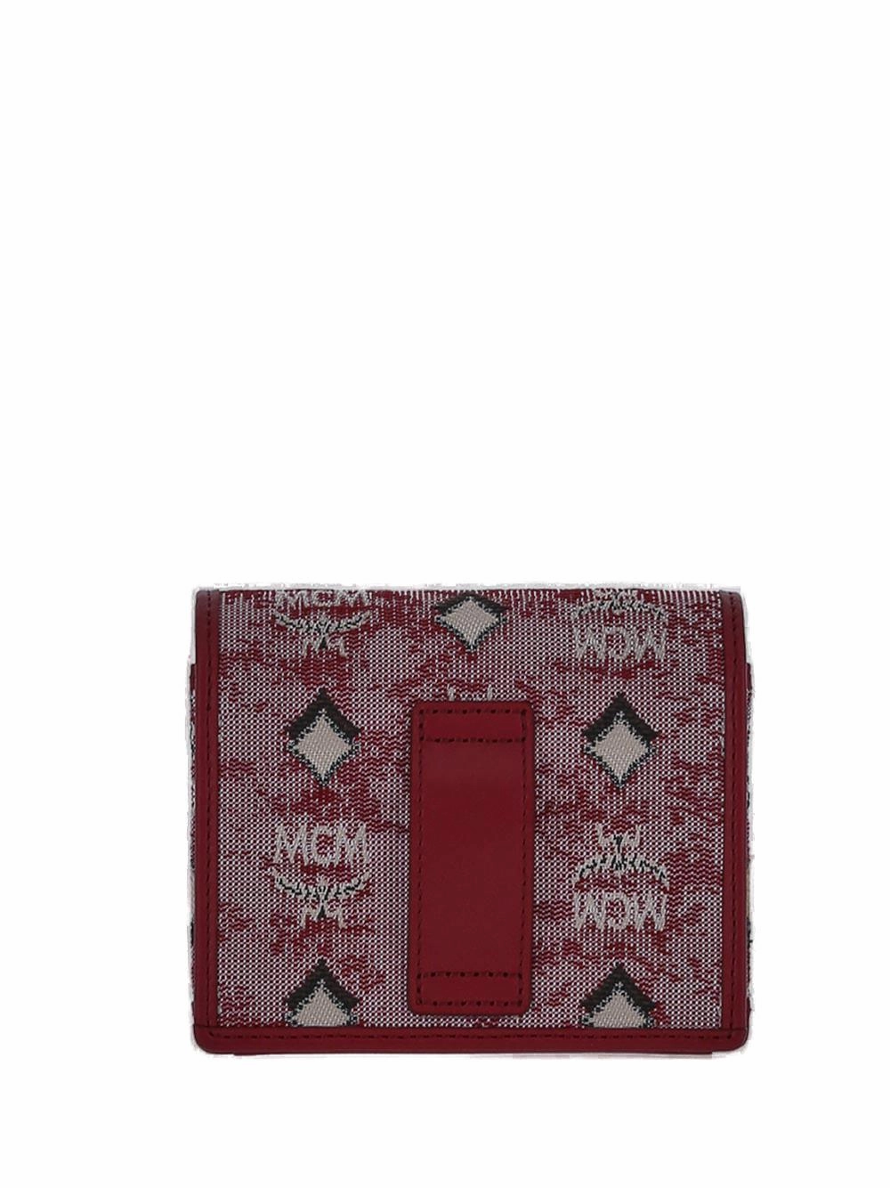 MCM Logo Jacquard Foldover Top Mini Shoulder Bag