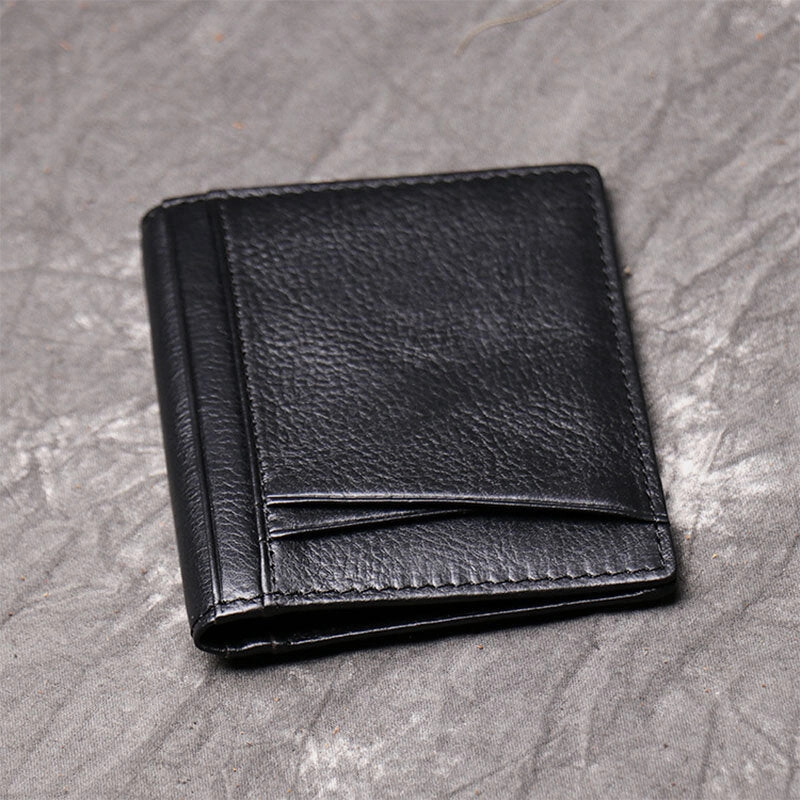 Men Genuine Leather Cowhide Multi-slot Card Case License Pocket Card Holder Wallet
