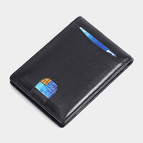 Men Genuine Leather RFID Anti-theft Push Card Slot Multi-Slot License Case Card Holder Wallet