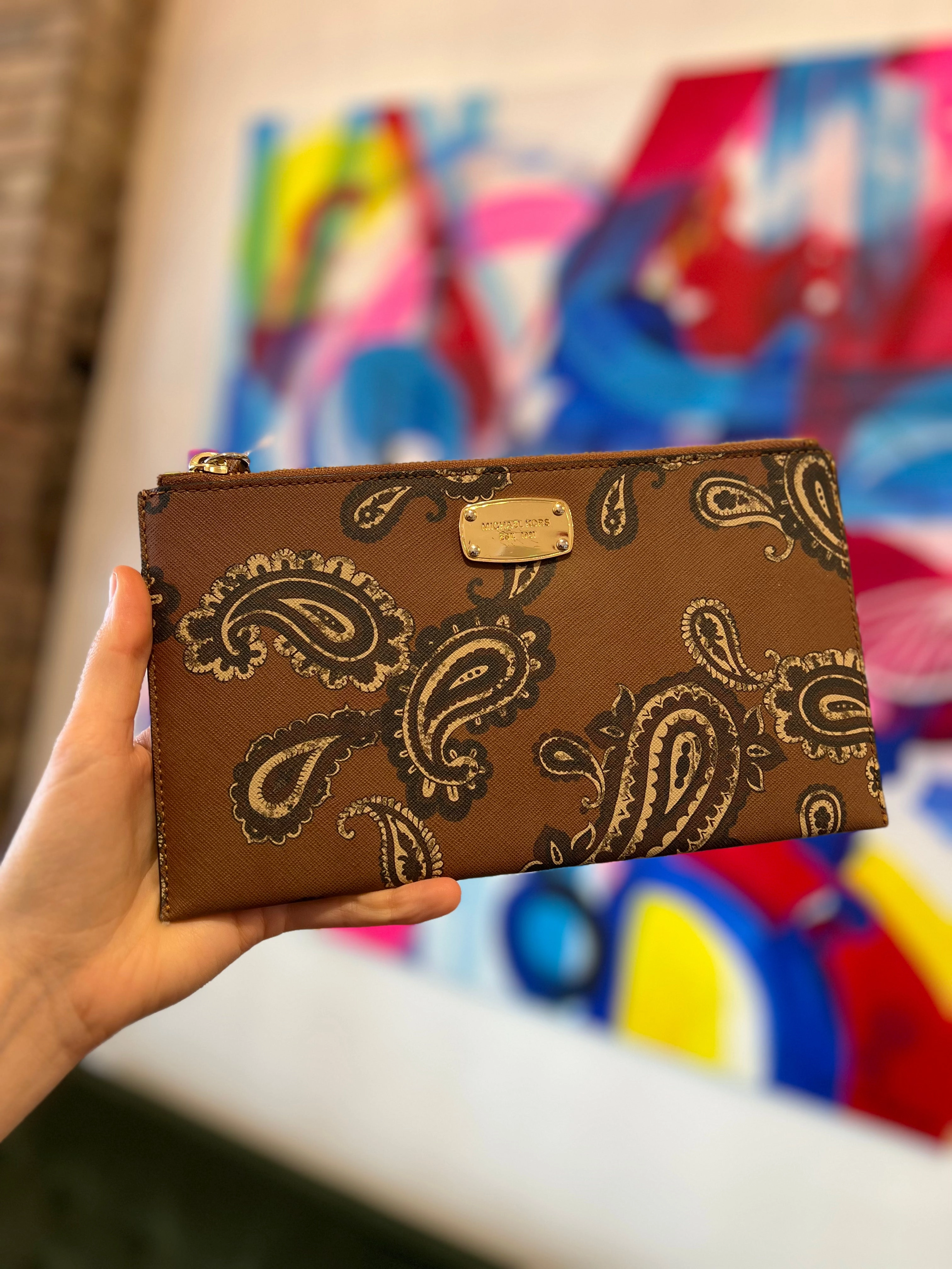 Michael Kors Multi Colour Leather Clutch