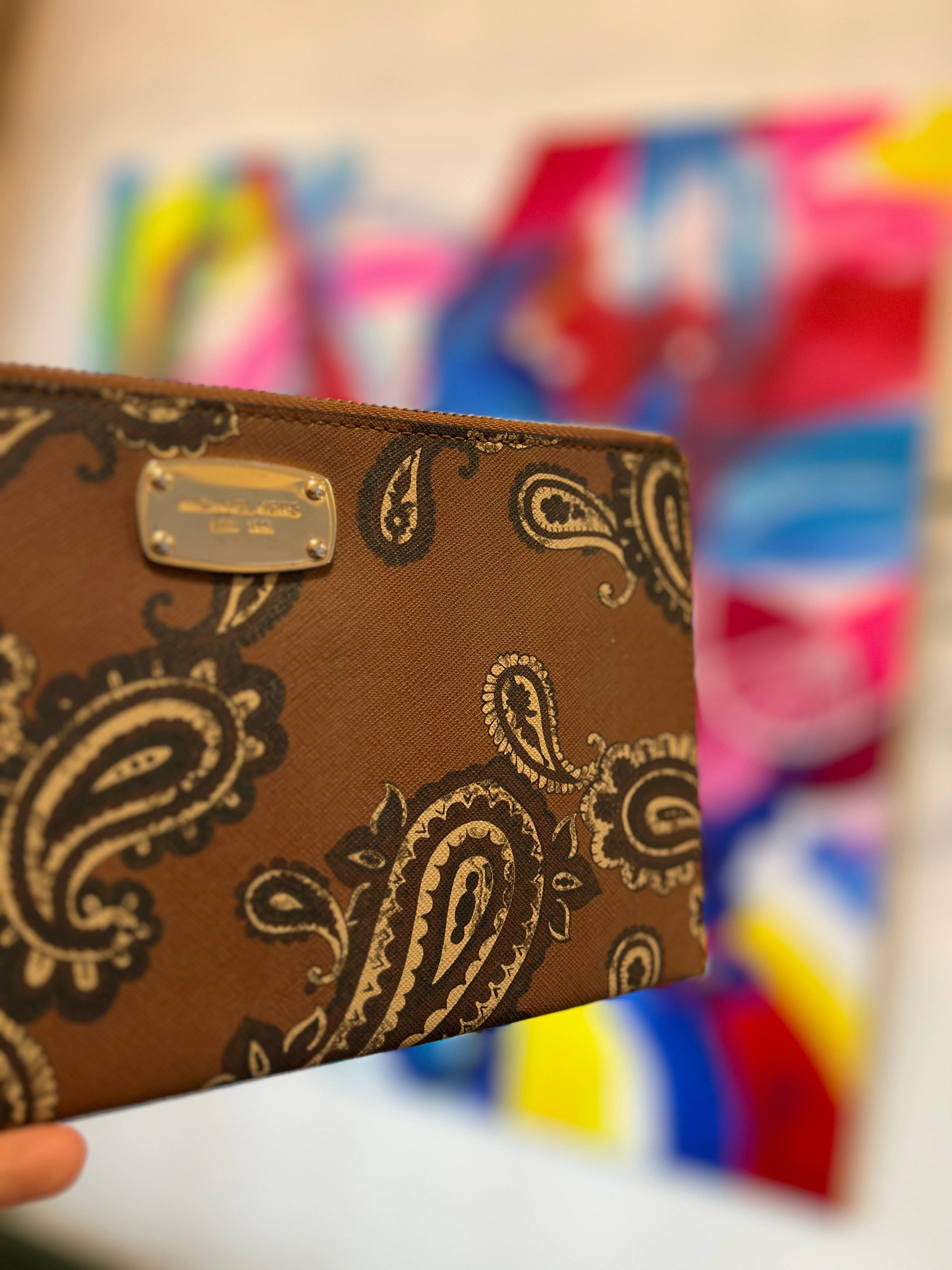 Michael Kors Multi Colour Leather Clutch