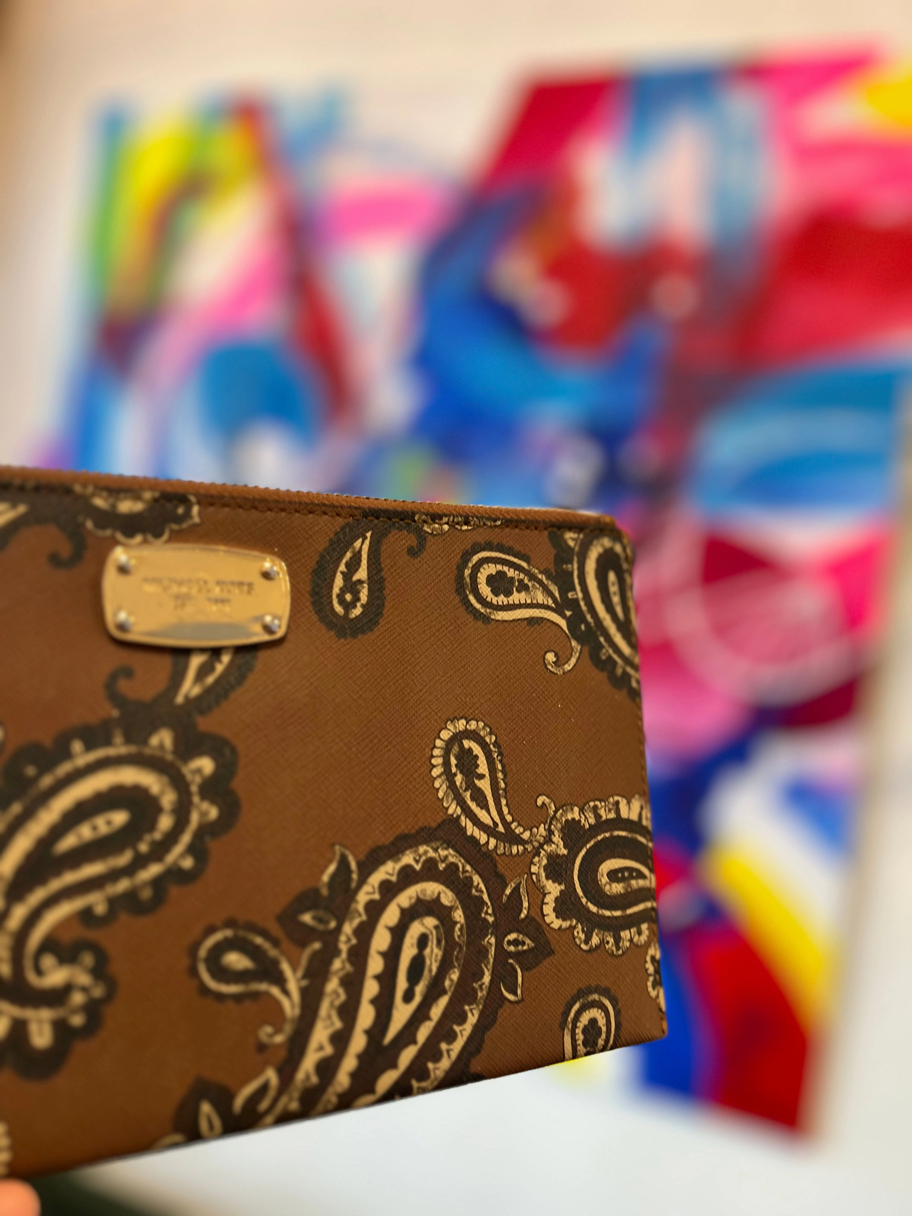 Michael Kors Multi Colour Leather Clutch
