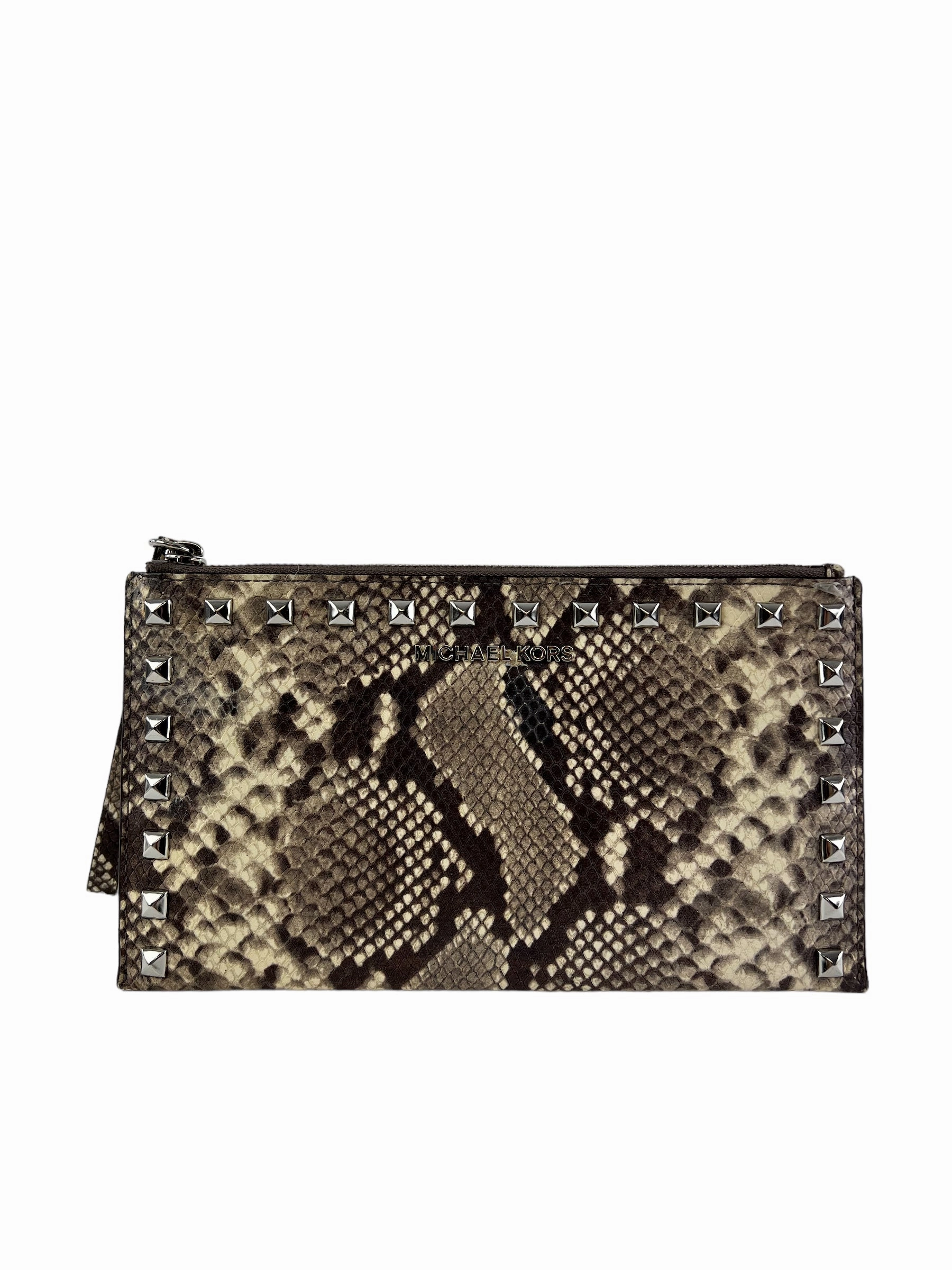 Michael Kors Snakeskin Leather Clutch