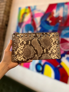 Michael Kors Snakeskin Leather Clutch