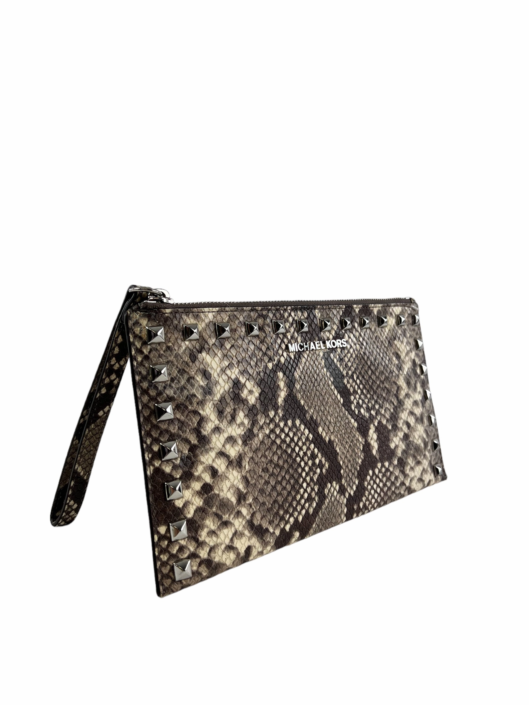 Michael Kors Snakeskin Leather Clutch