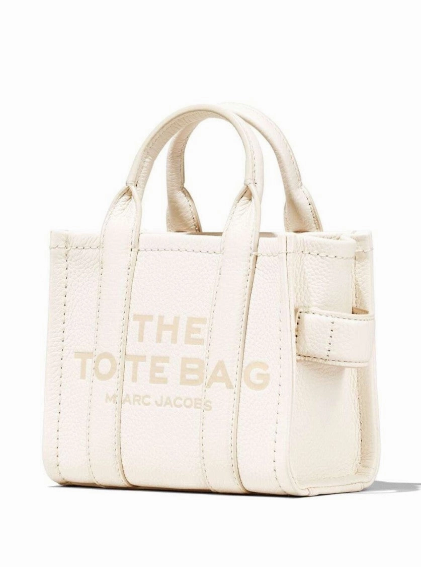 Micro Tote Bag' White Shoulder Bag With Logo