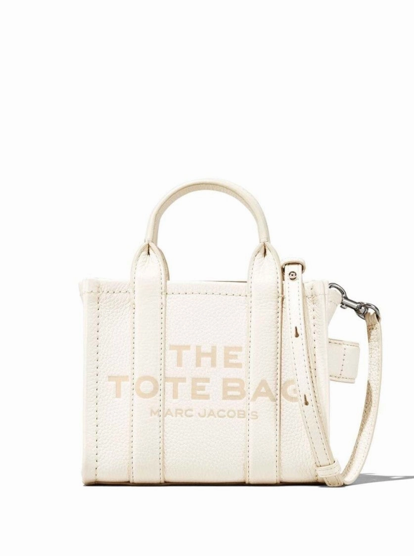 Micro Tote Bag' White Shoulder Bag With Logo