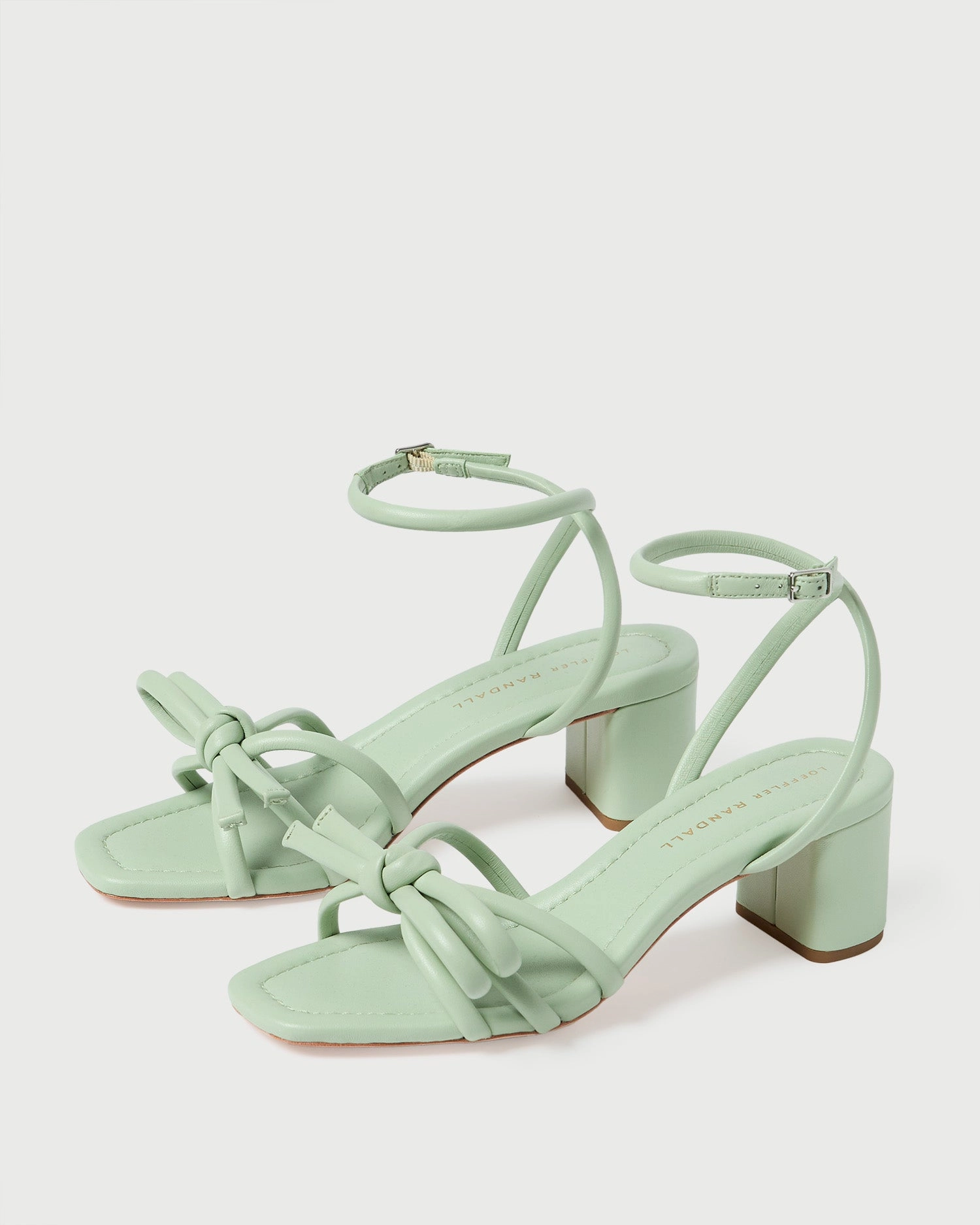 Mikel Mint Bow Mid-Heel Sandal