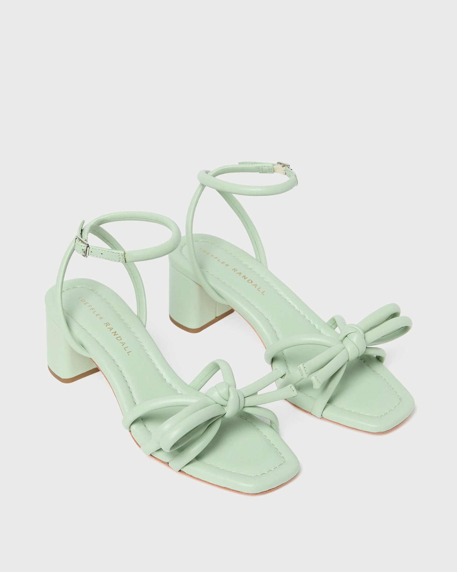 Mikel Mint Bow Mid-Heel Sandal