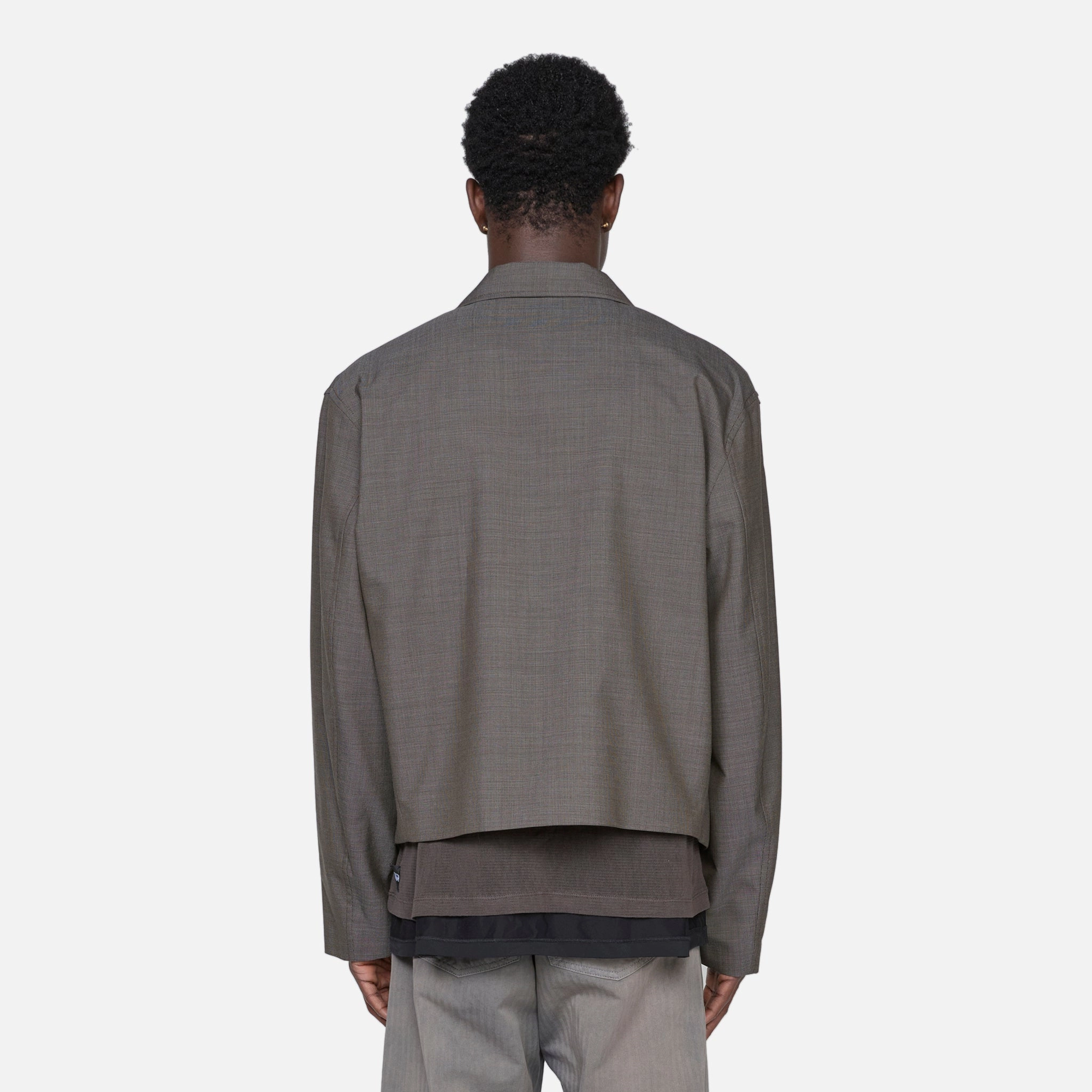 Mini Jacket Grey Atom Check Wool