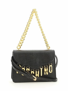 Moschino Logo Plaque Chained Mini Shoulder Bag