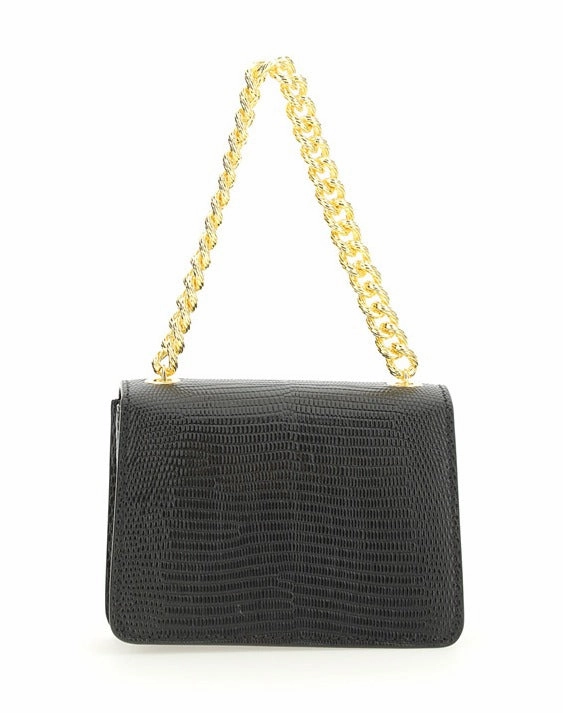 Moschino Logo Plaque Chained Mini Shoulder Bag
