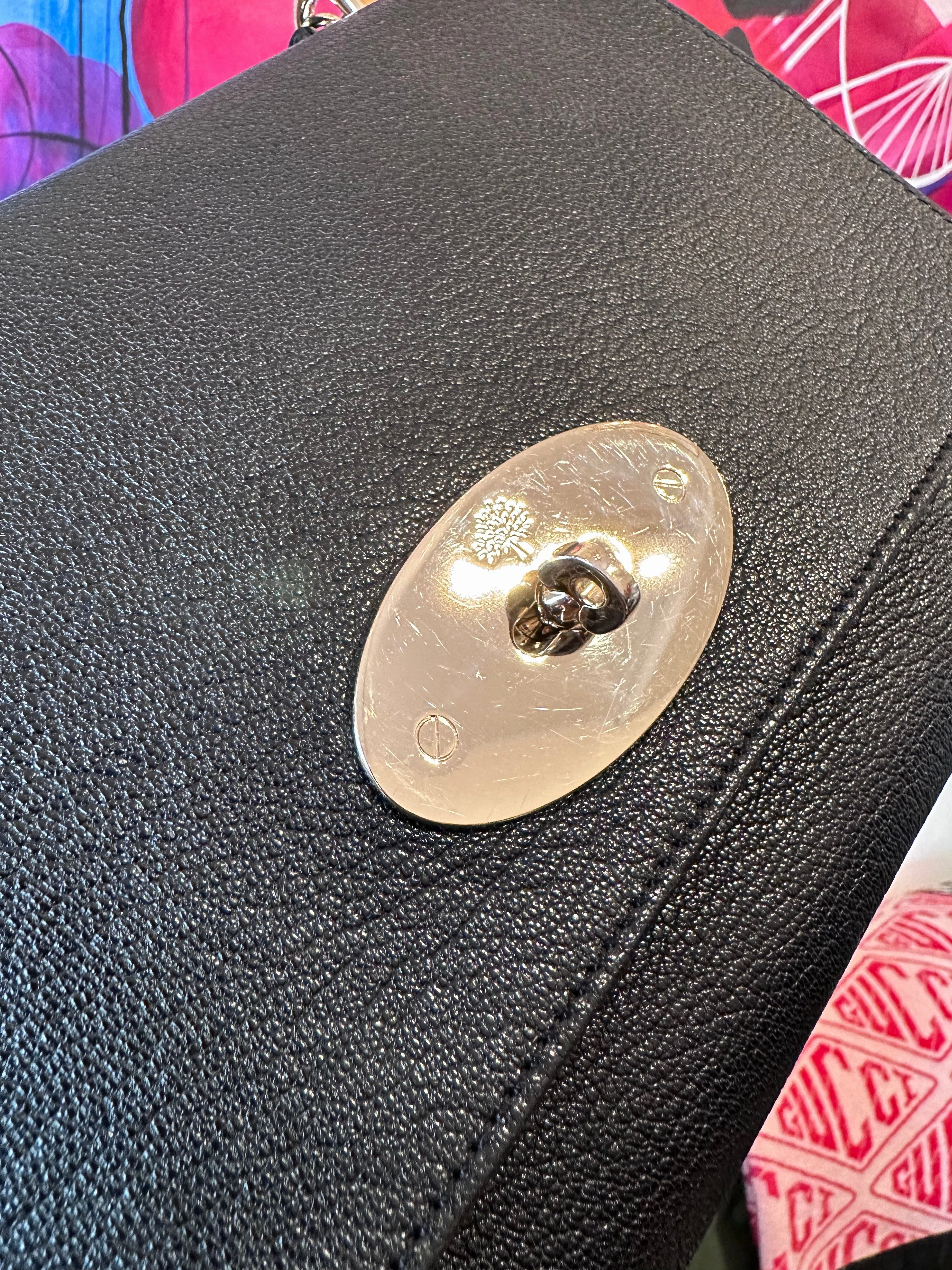 Mulberry Black Leather Lily Crossbody