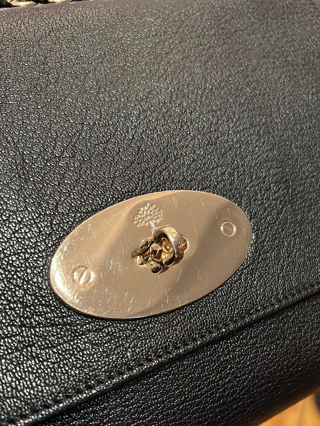 Mulberry Black Leather Lily Crossbody