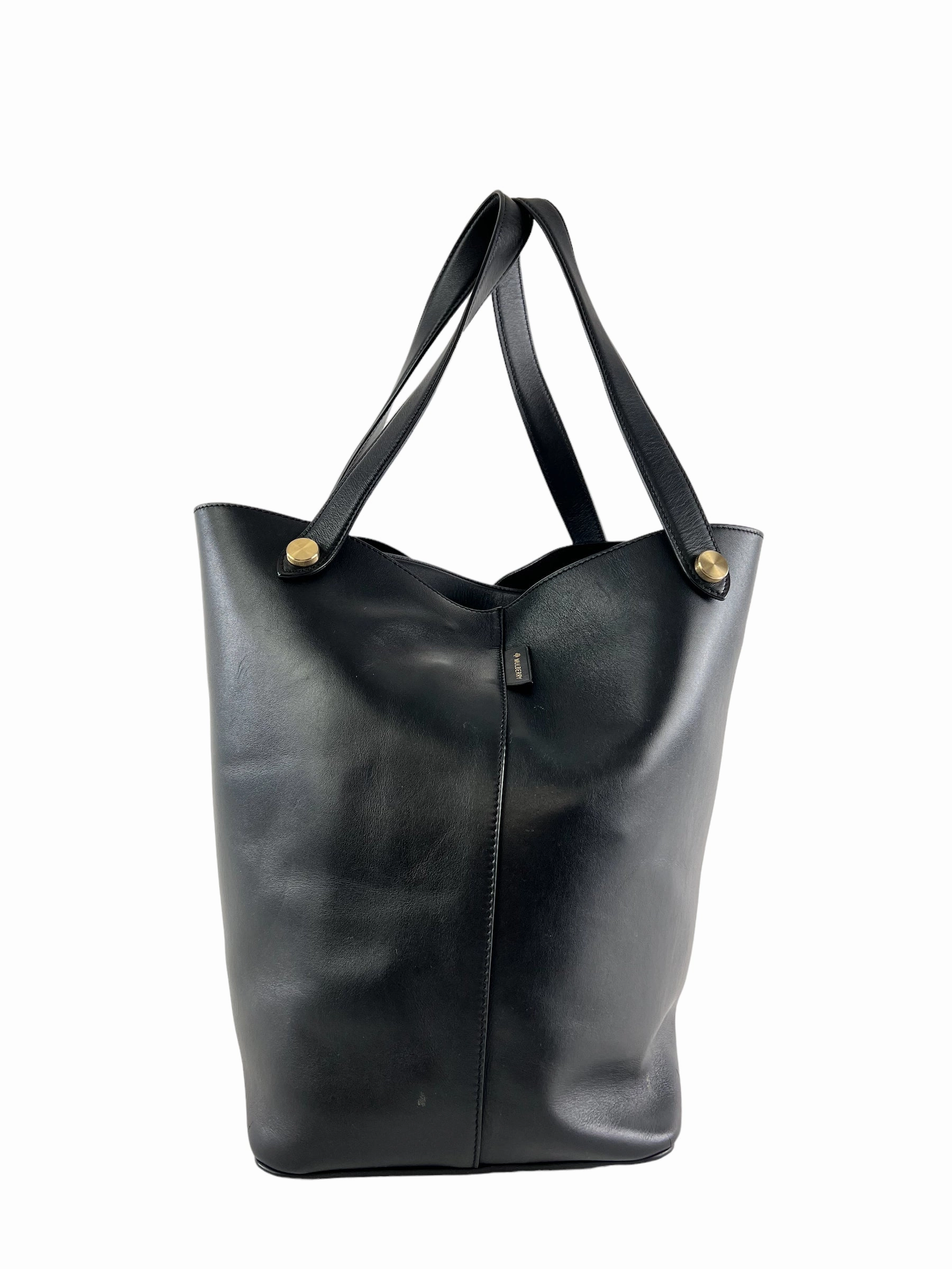 Mulberry Black Leather Tote Handbag