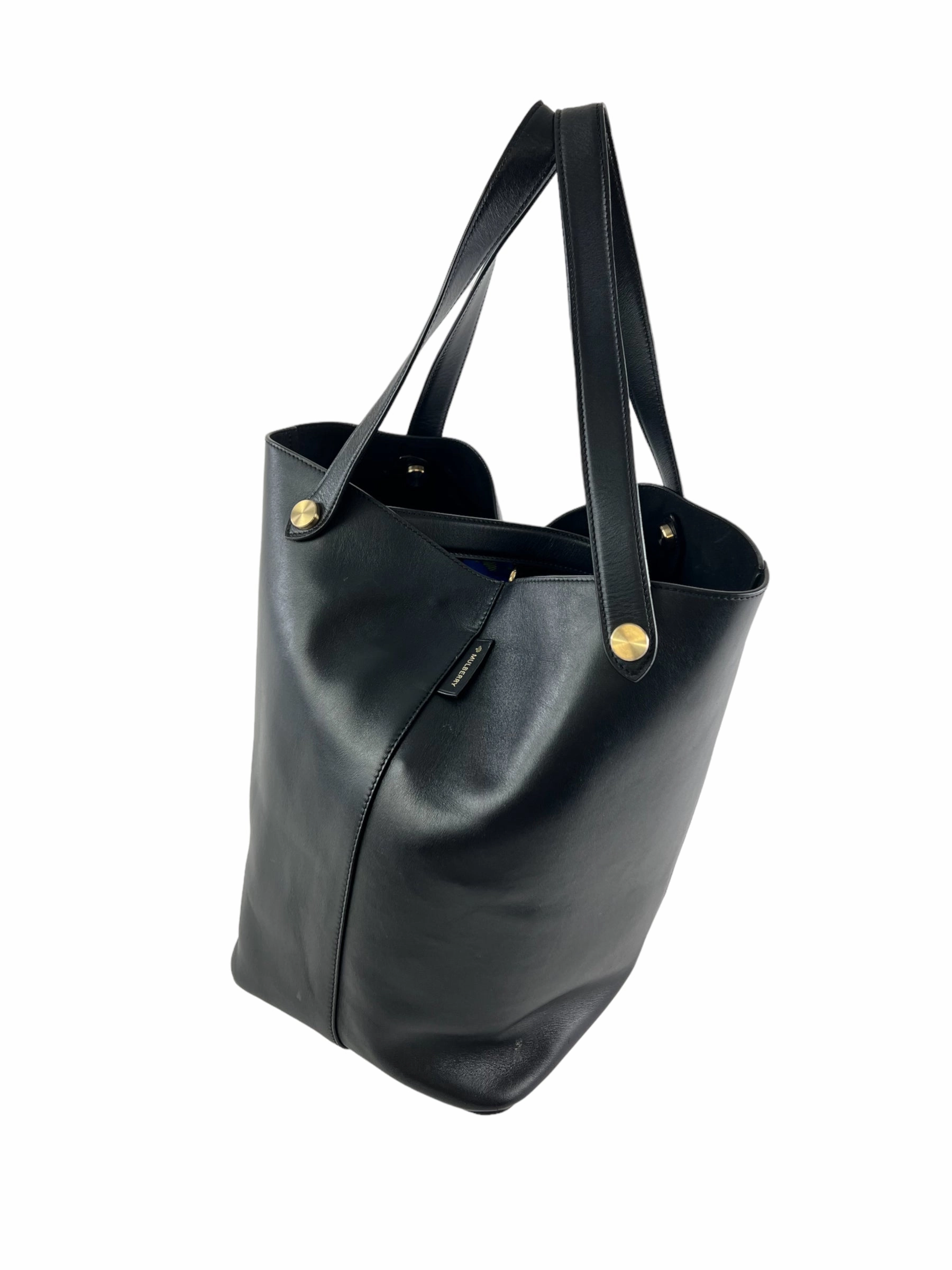 Mulberry Black Leather Tote Handbag
