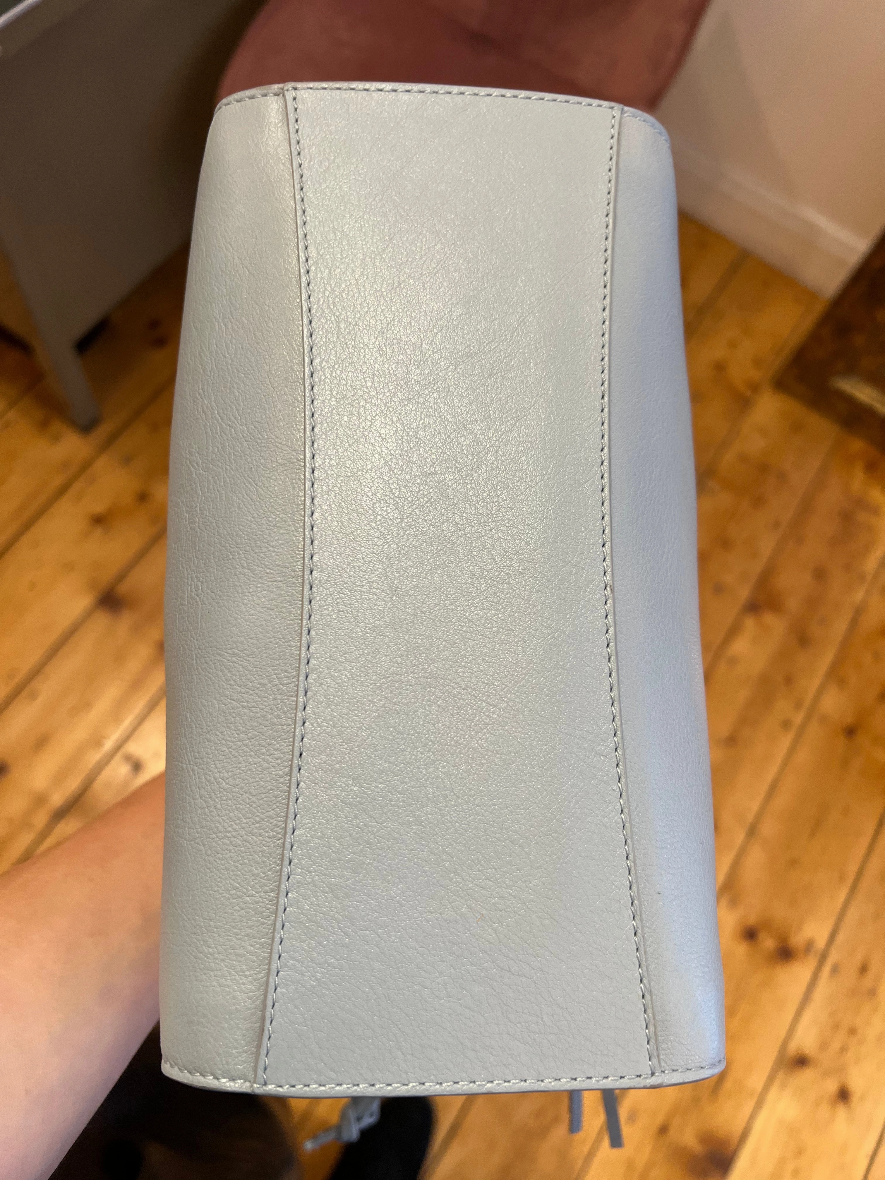 Mulberry Blue Leather Iris Fringed Shoulder Bag