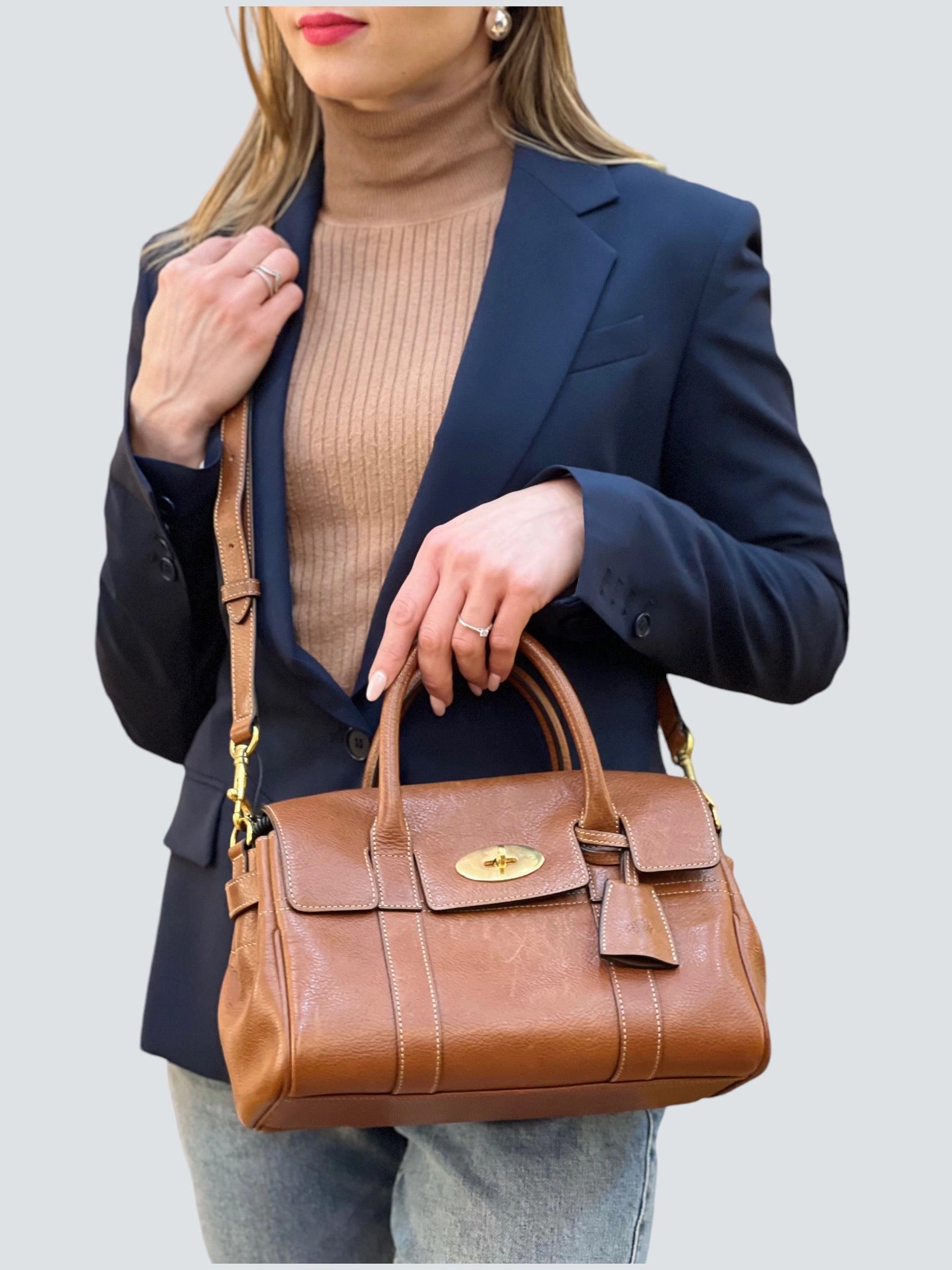 Mulberry Small Oak Leather Bayswater Tote