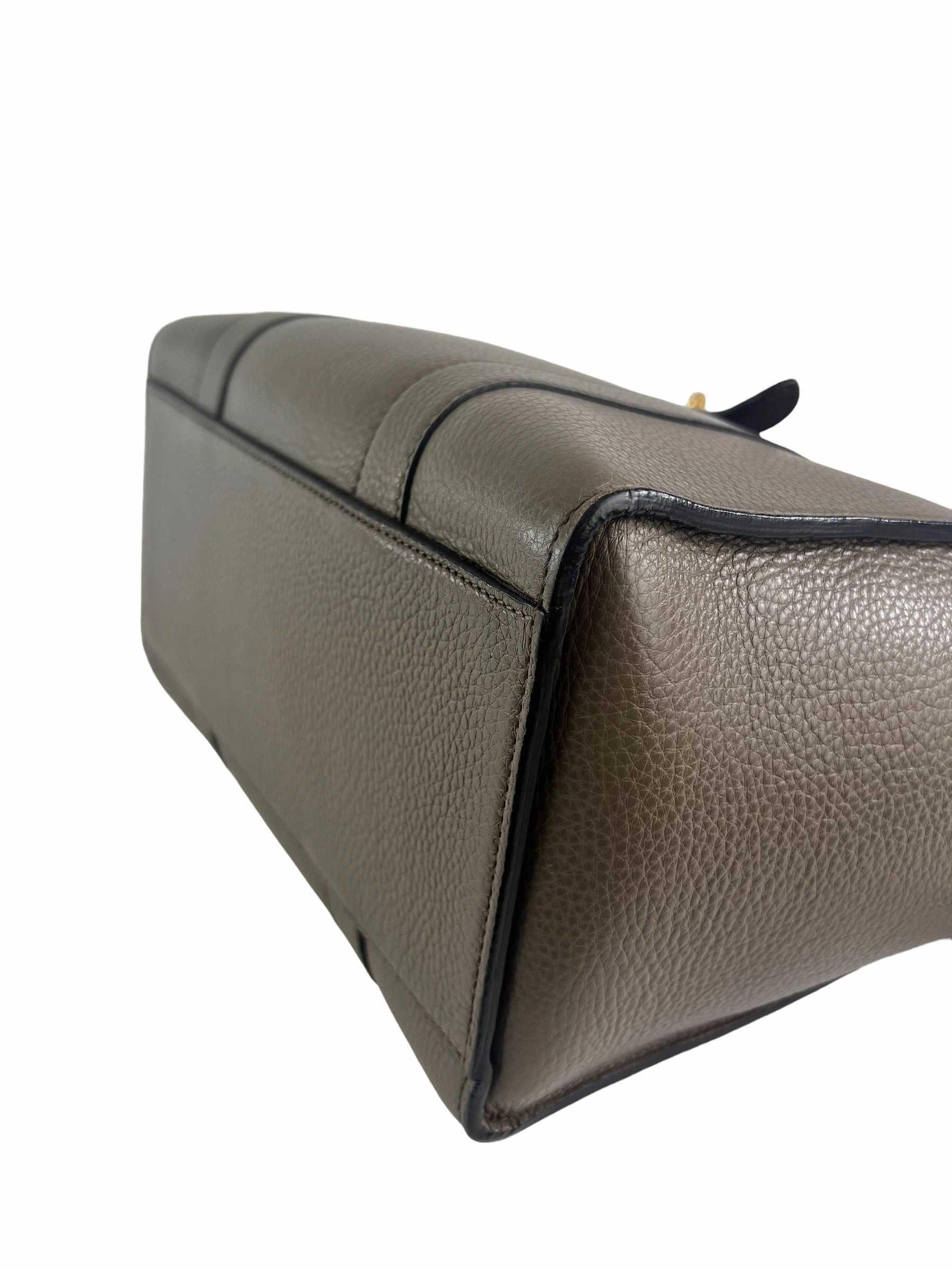Mulberry Taupe Grey Leather Zipped Bayswater Tote with Shoulder Strap