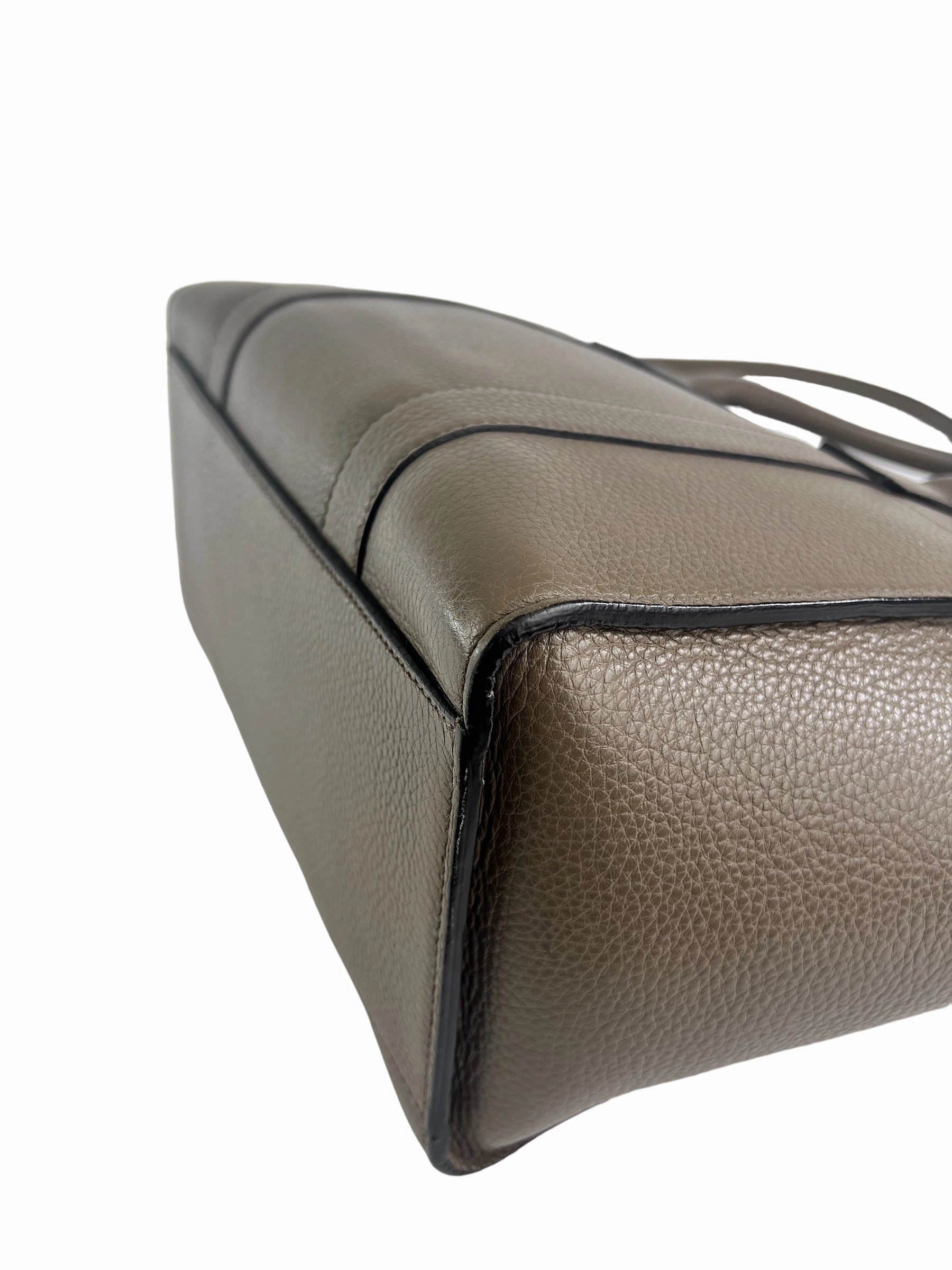 Mulberry Taupe Grey Leather Zipped Bayswater Tote with Shoulder Strap