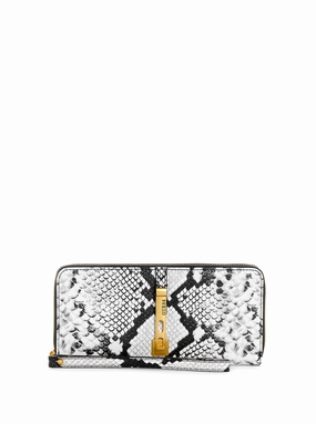 Natural Snake Print James Croco Large Wallet