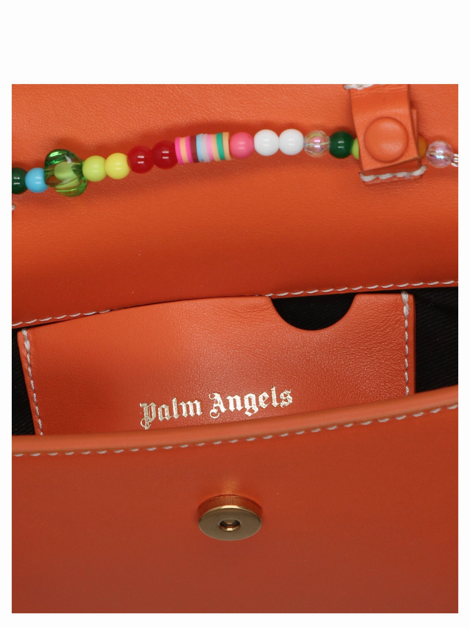Palm Angels Logo Printed Beaded-Strap Shoulder Bag