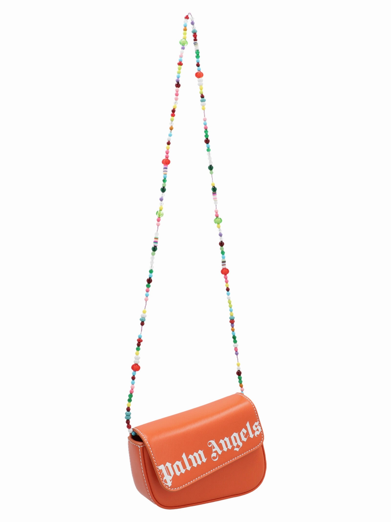 Palm Angels Logo Printed Beaded-Strap Shoulder Bag