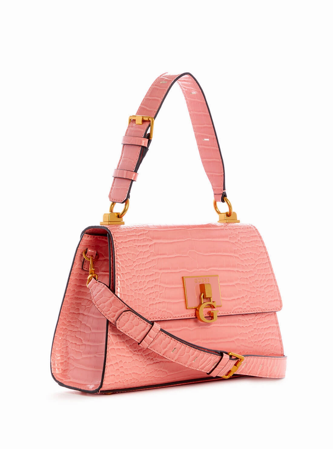 Pink Croc Stephi Top Handle Satchel