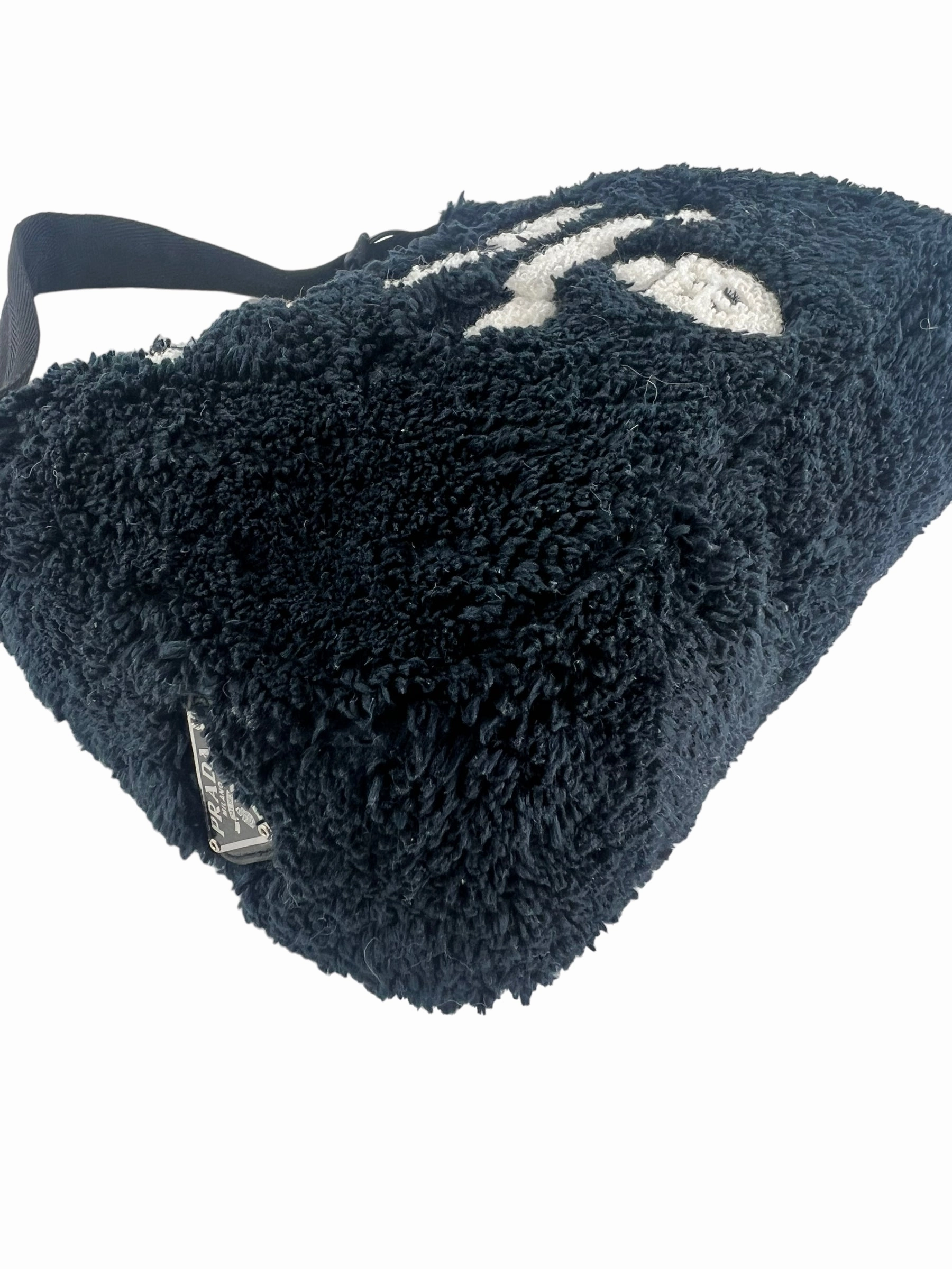 Prada Black Faux Fur Re-Edition 2000 Shoulder Bag