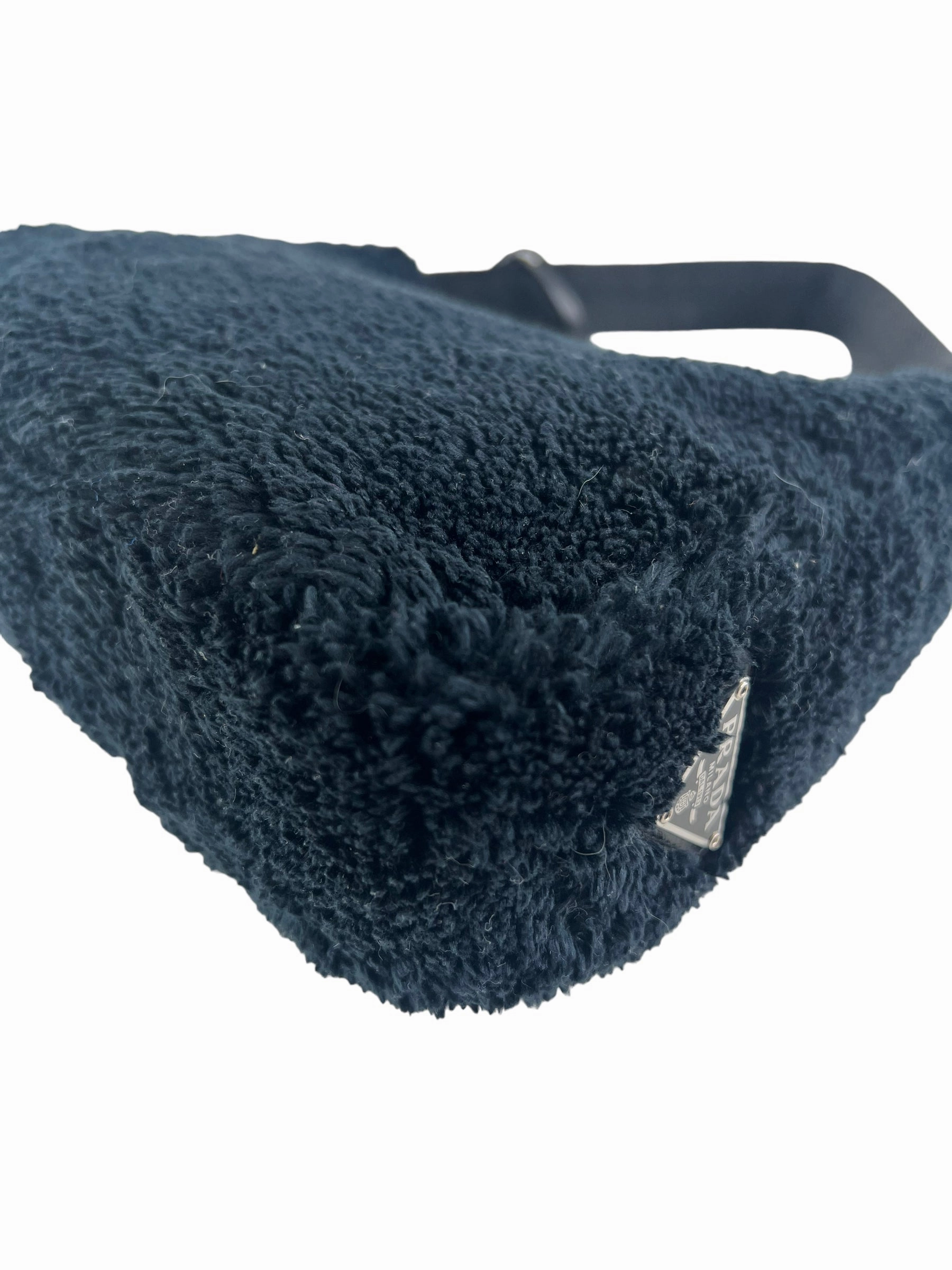 Prada Black Faux Fur Re-Edition 2000 Shoulder Bag