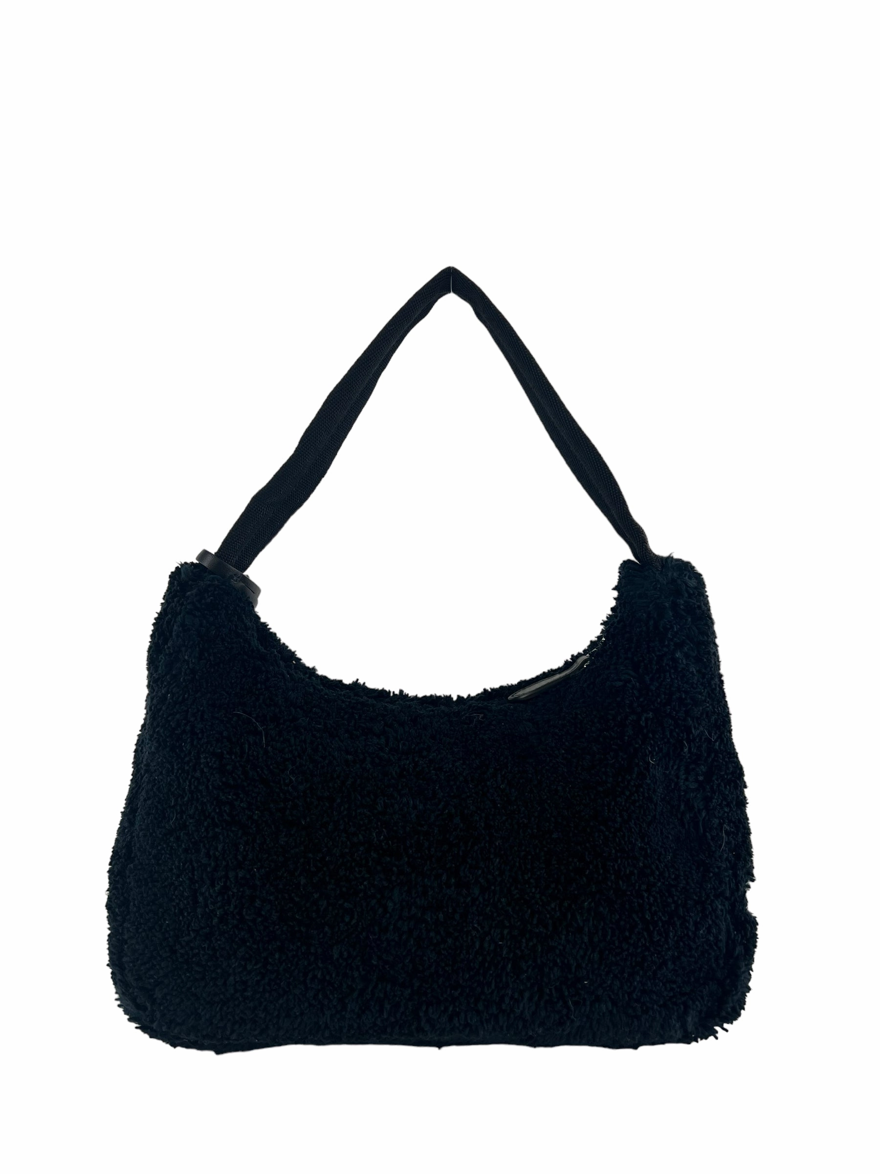 Prada Black Faux Fur Re-Edition 2000 Shoulder Bag