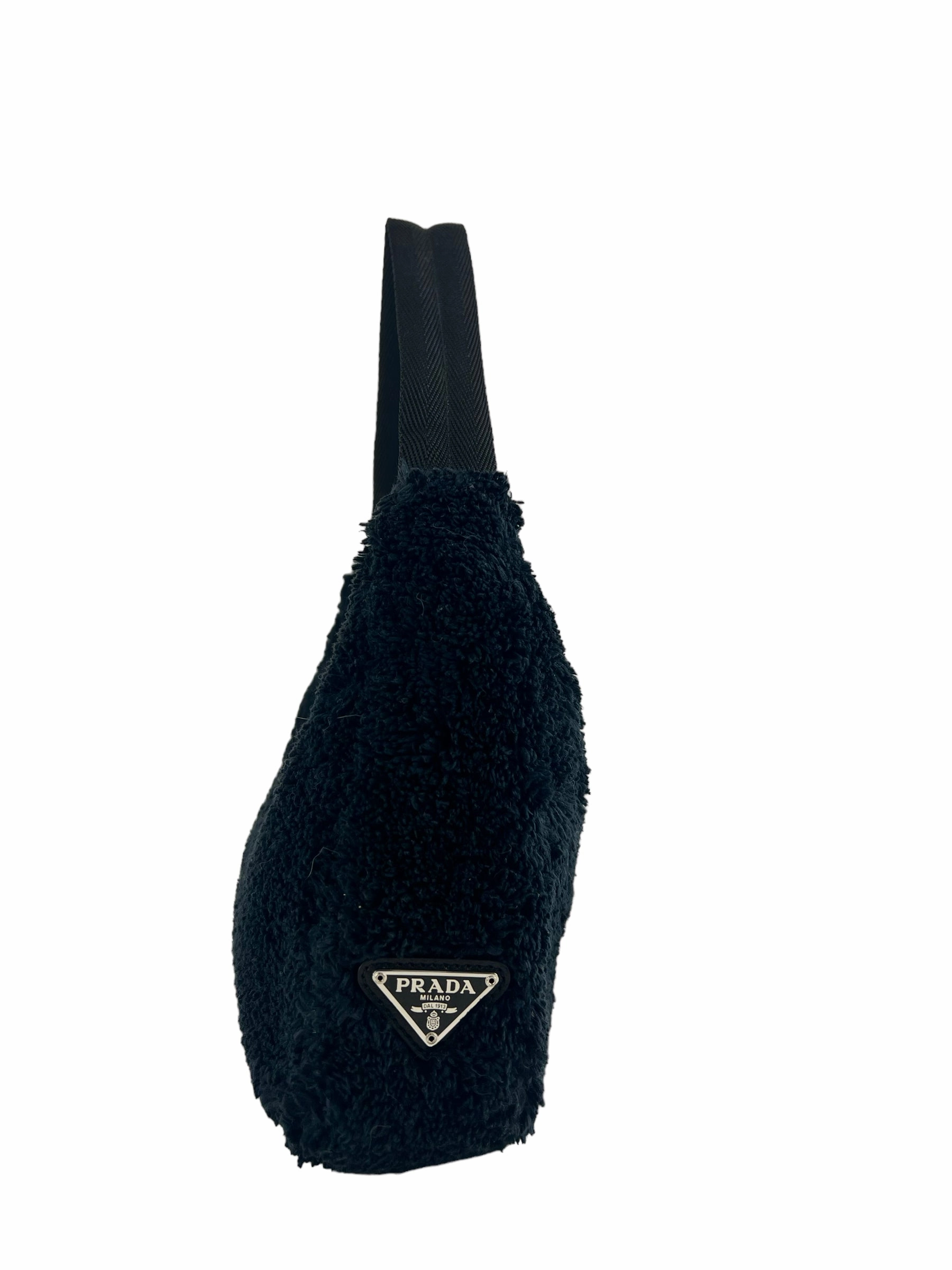 Prada Black Faux Fur Re-Edition 2000 Shoulder Bag