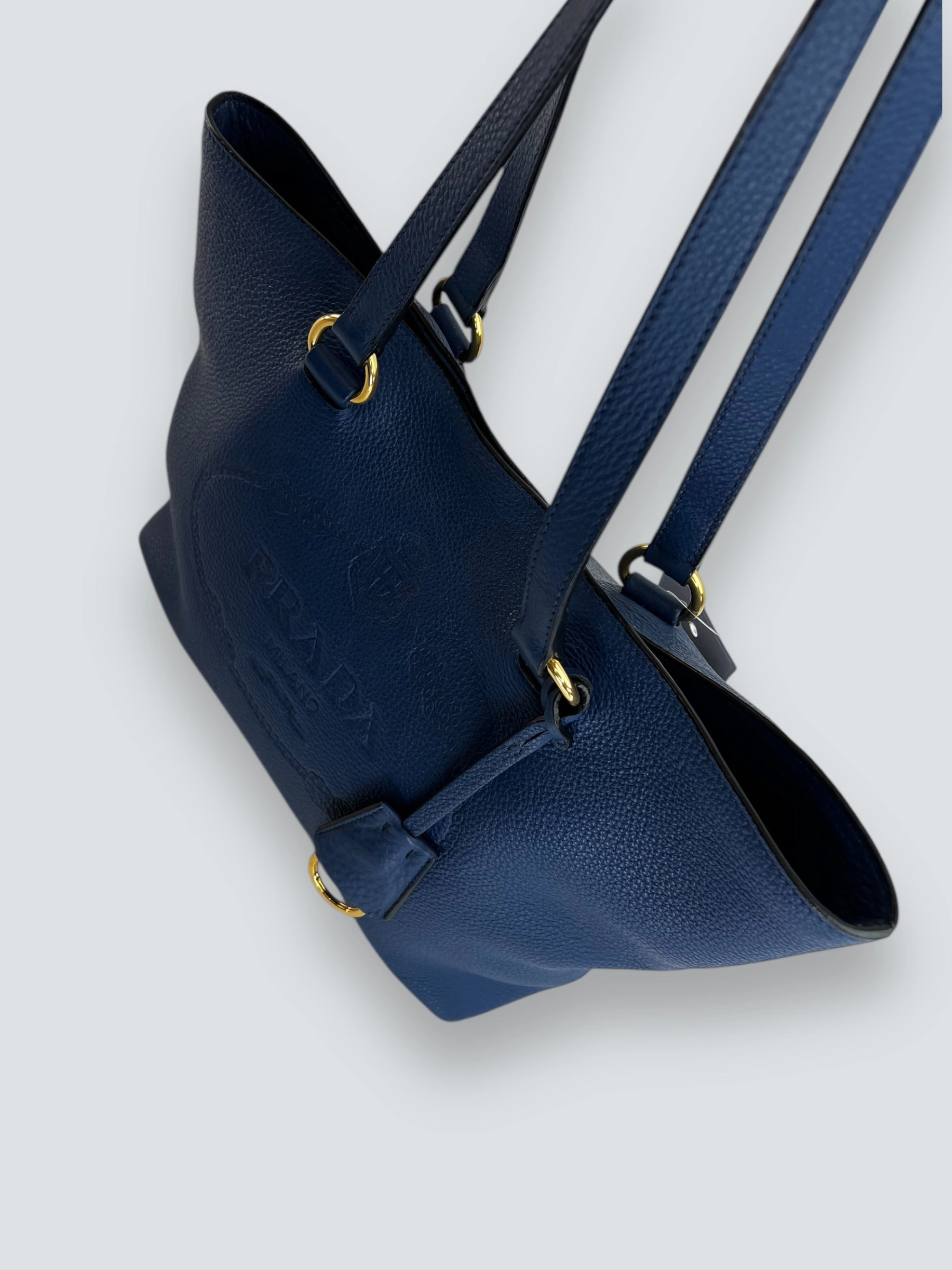 Prada Blue Leather Tote