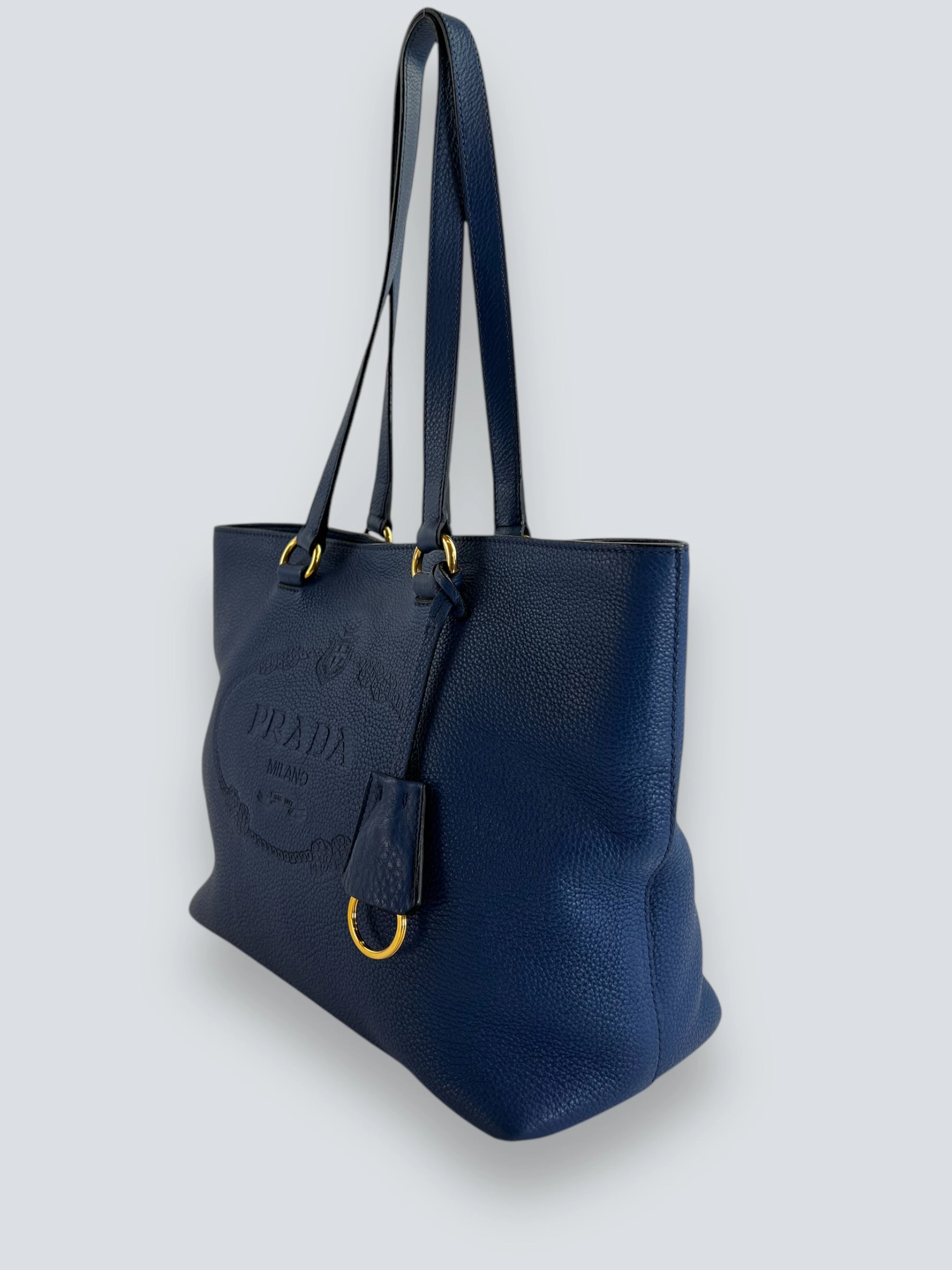 Prada Blue Leather Tote