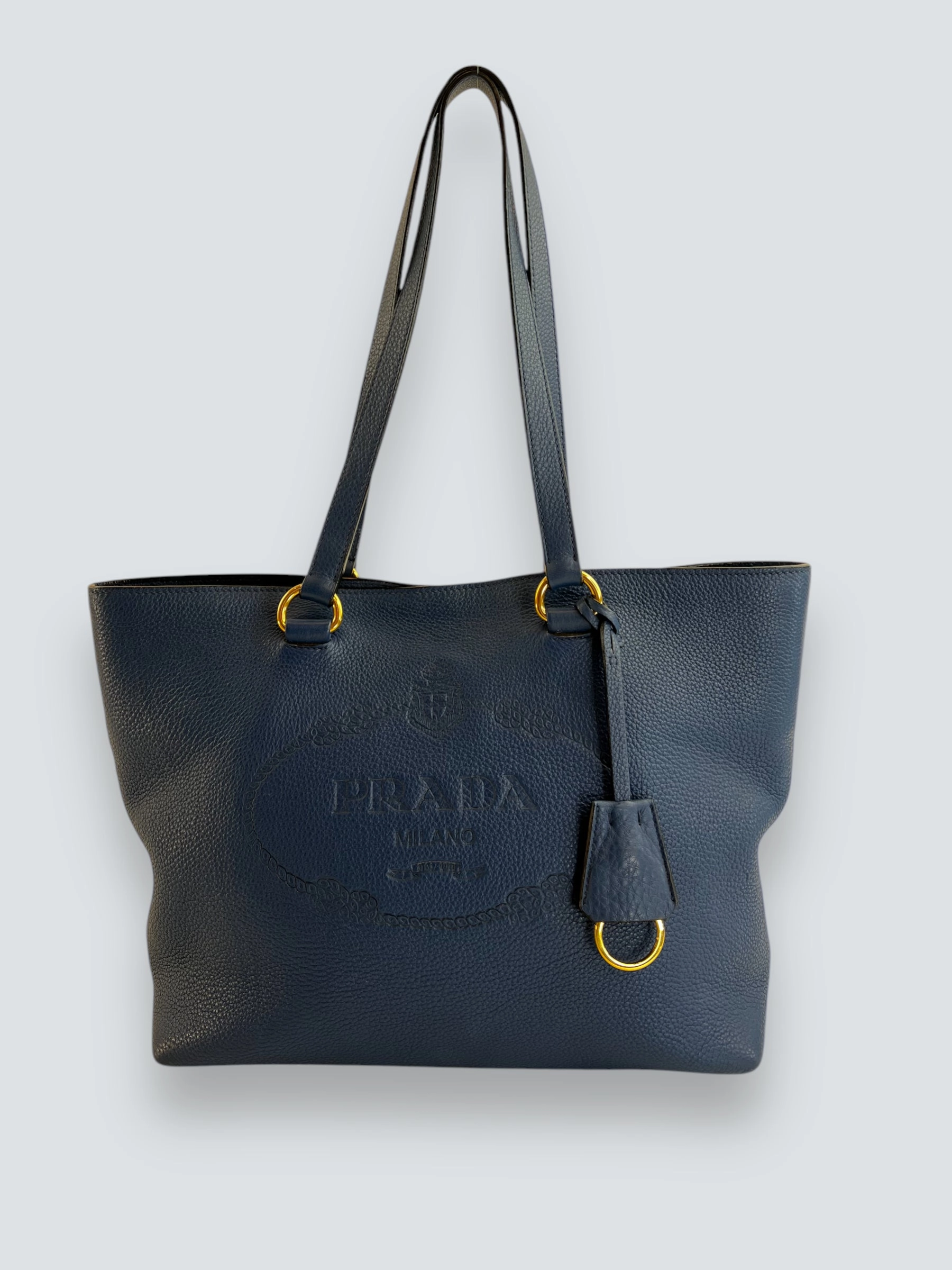 Prada Blue Leather Tote