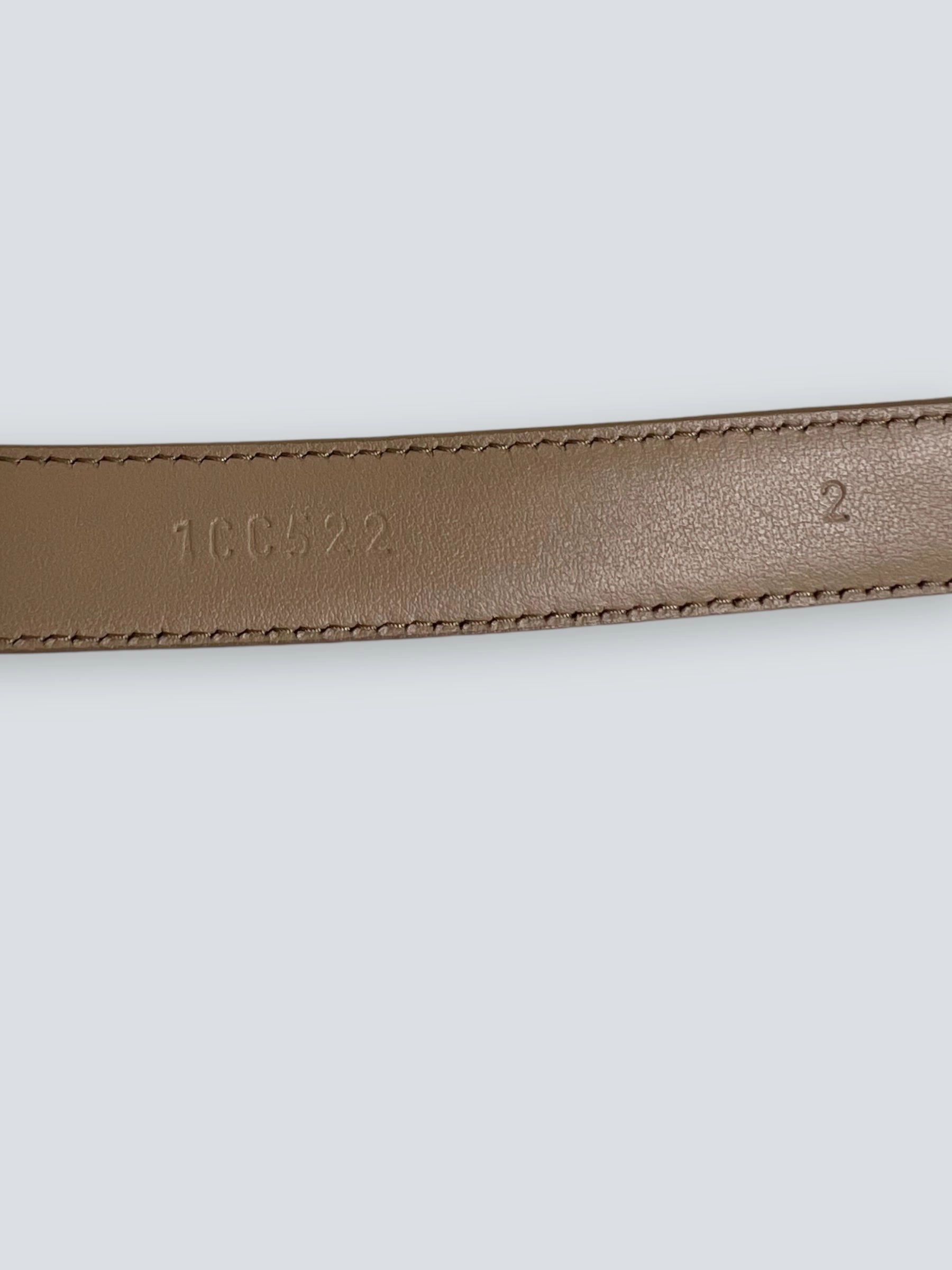 Prada Nude Saffiano Leather Logo Belt - Size UK 8