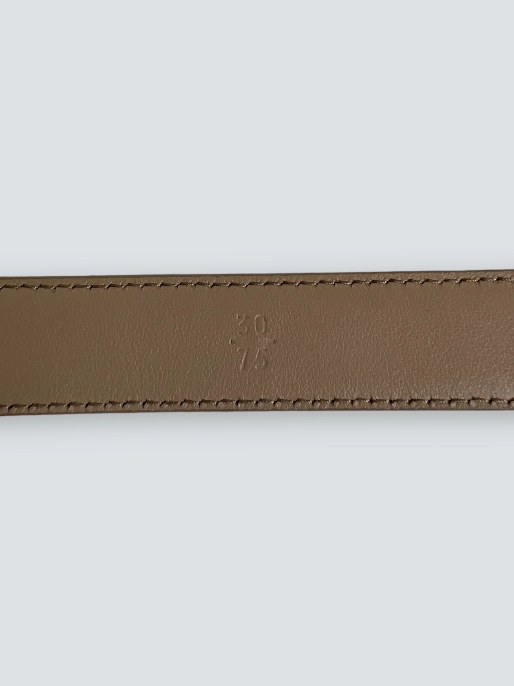 Prada Nude Saffiano Leather Logo Belt - Size UK 8