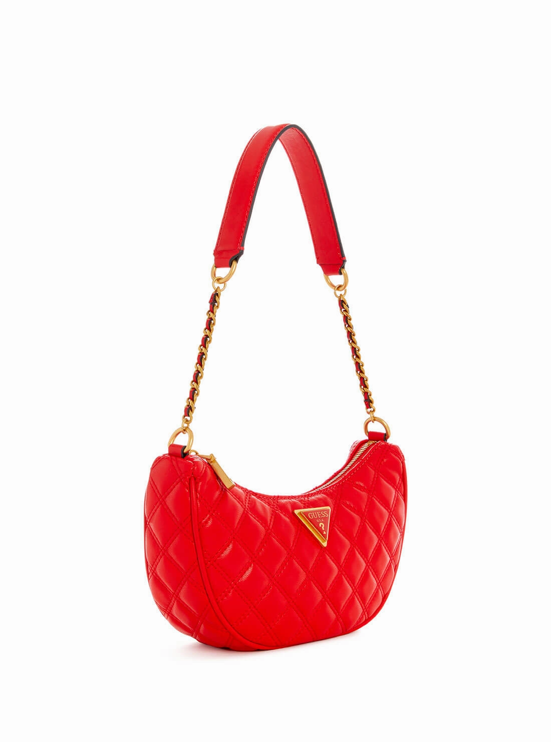 Red Quilted Giully Shoulder Bag