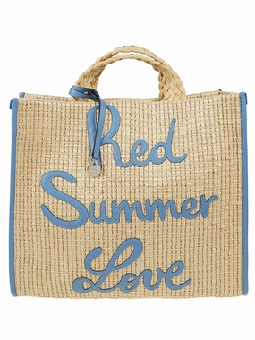 REDValentino Slogan Patch Interwoven Tote Bag