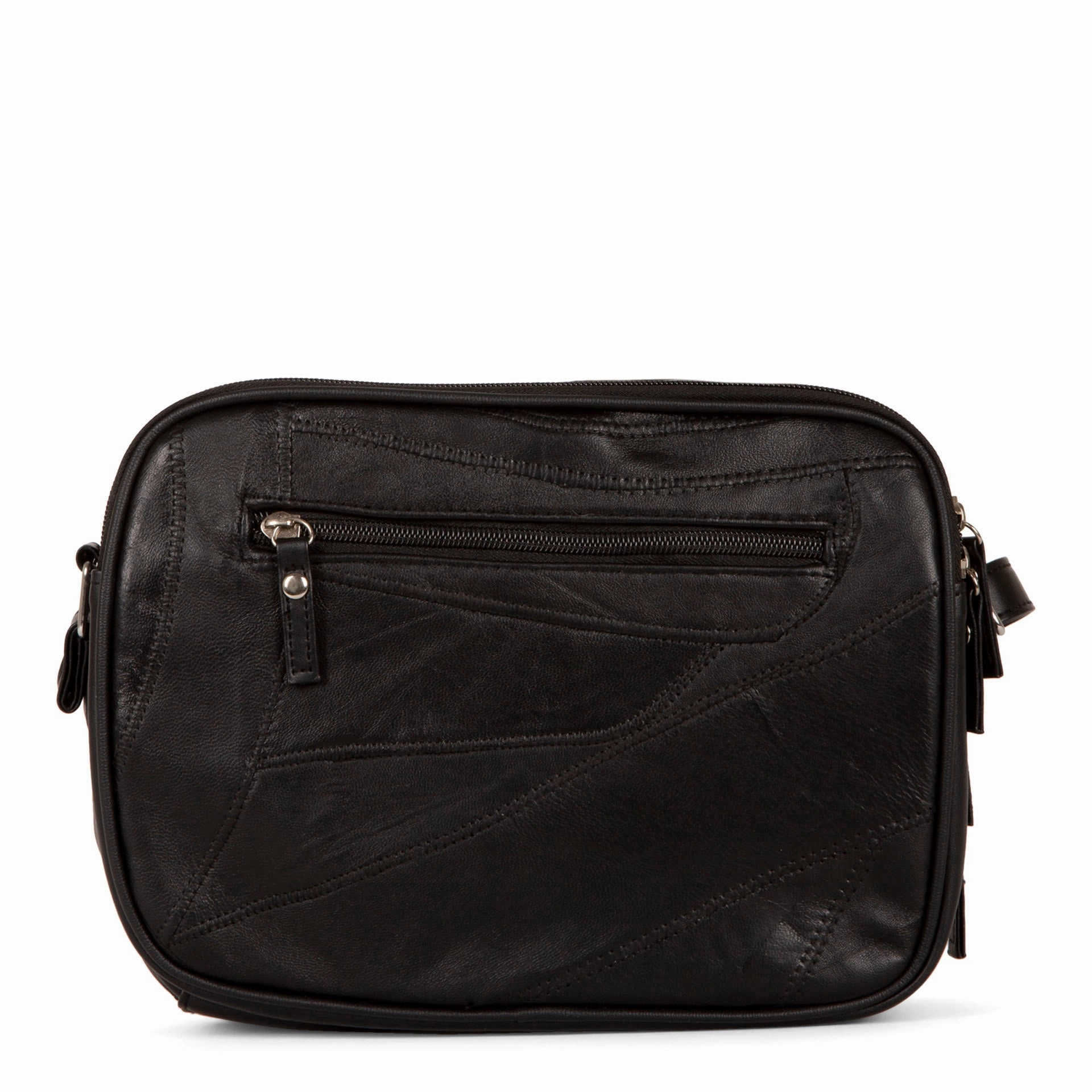 RFID Patch Leather Crossbody