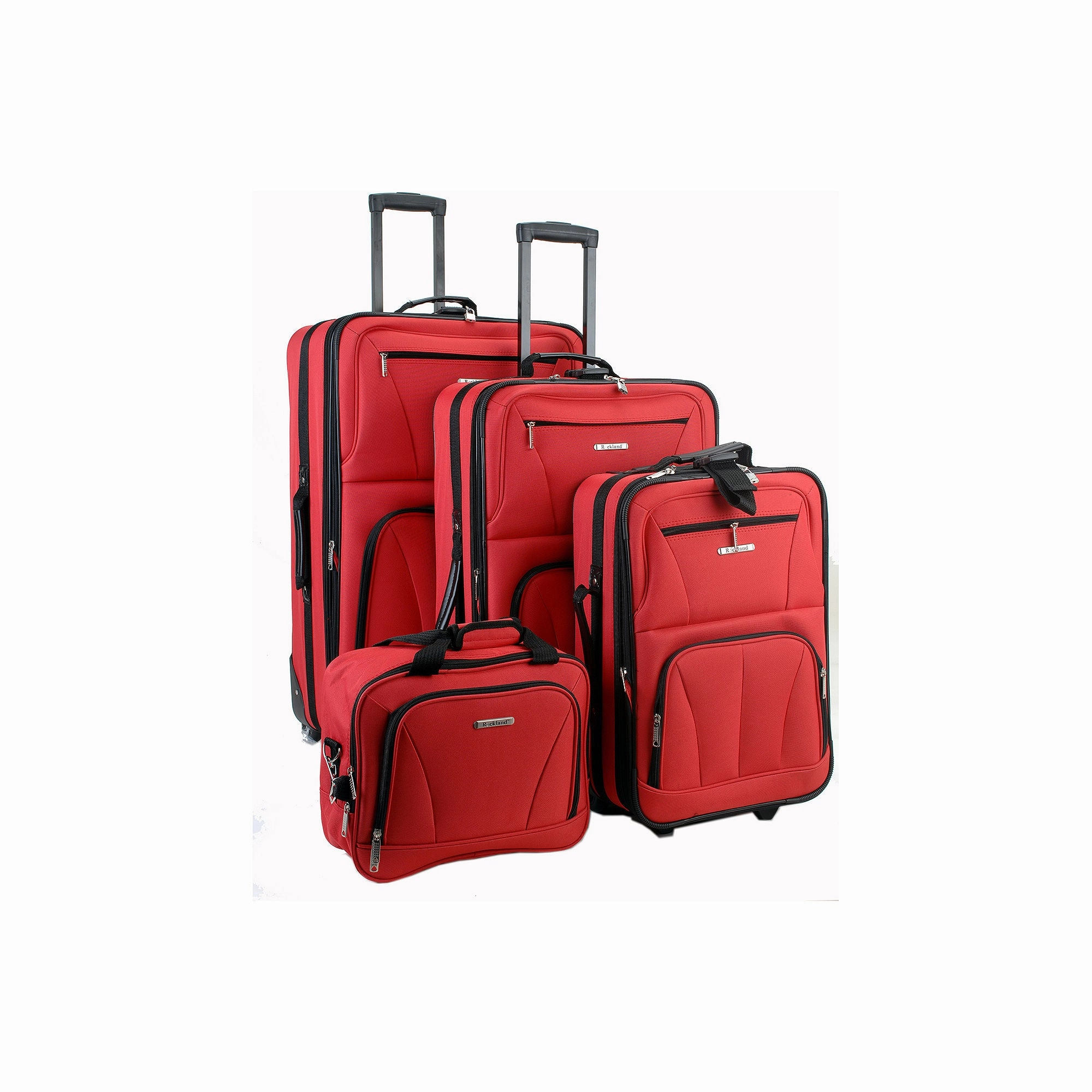 Rockland F32-RED Luggage Journey 4 Piece Softside Expandable Luggage Set