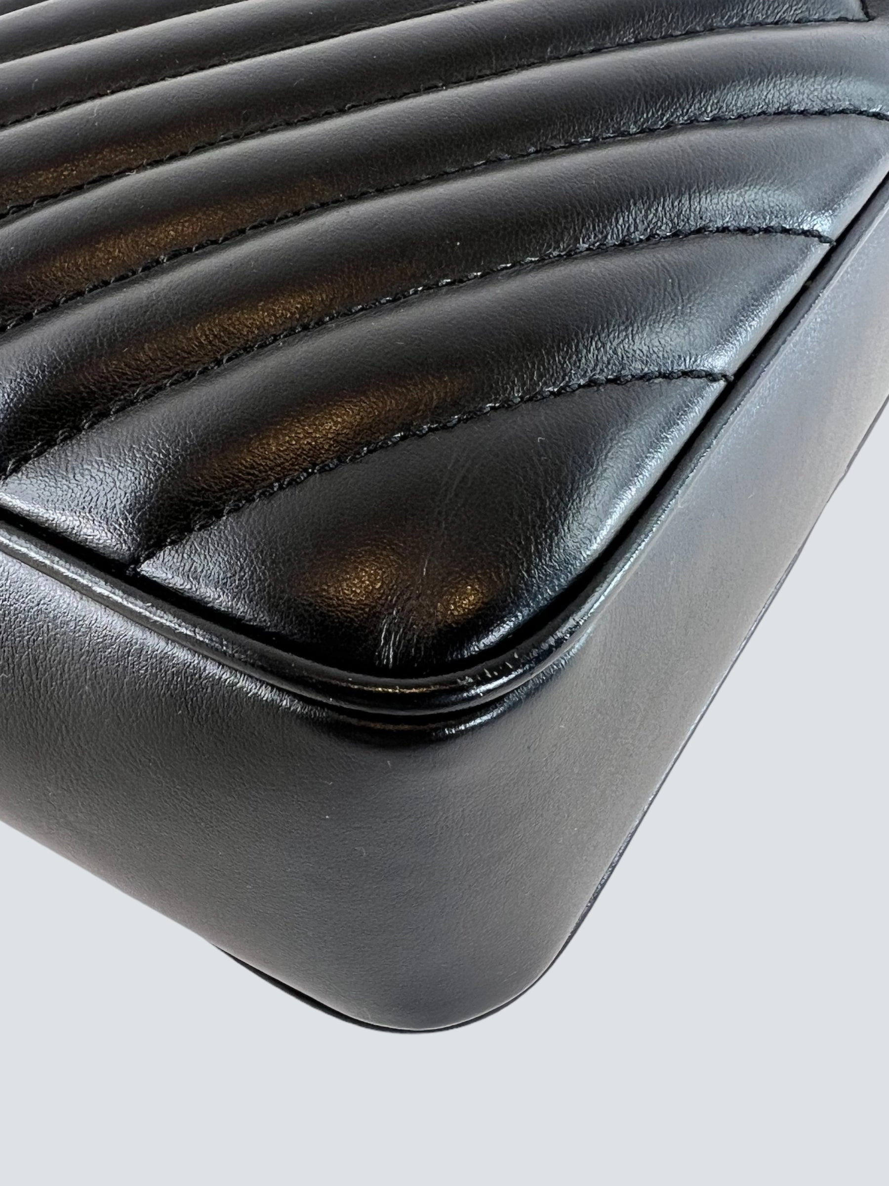 Saint Laurent Black Leather Lou Camera Bag