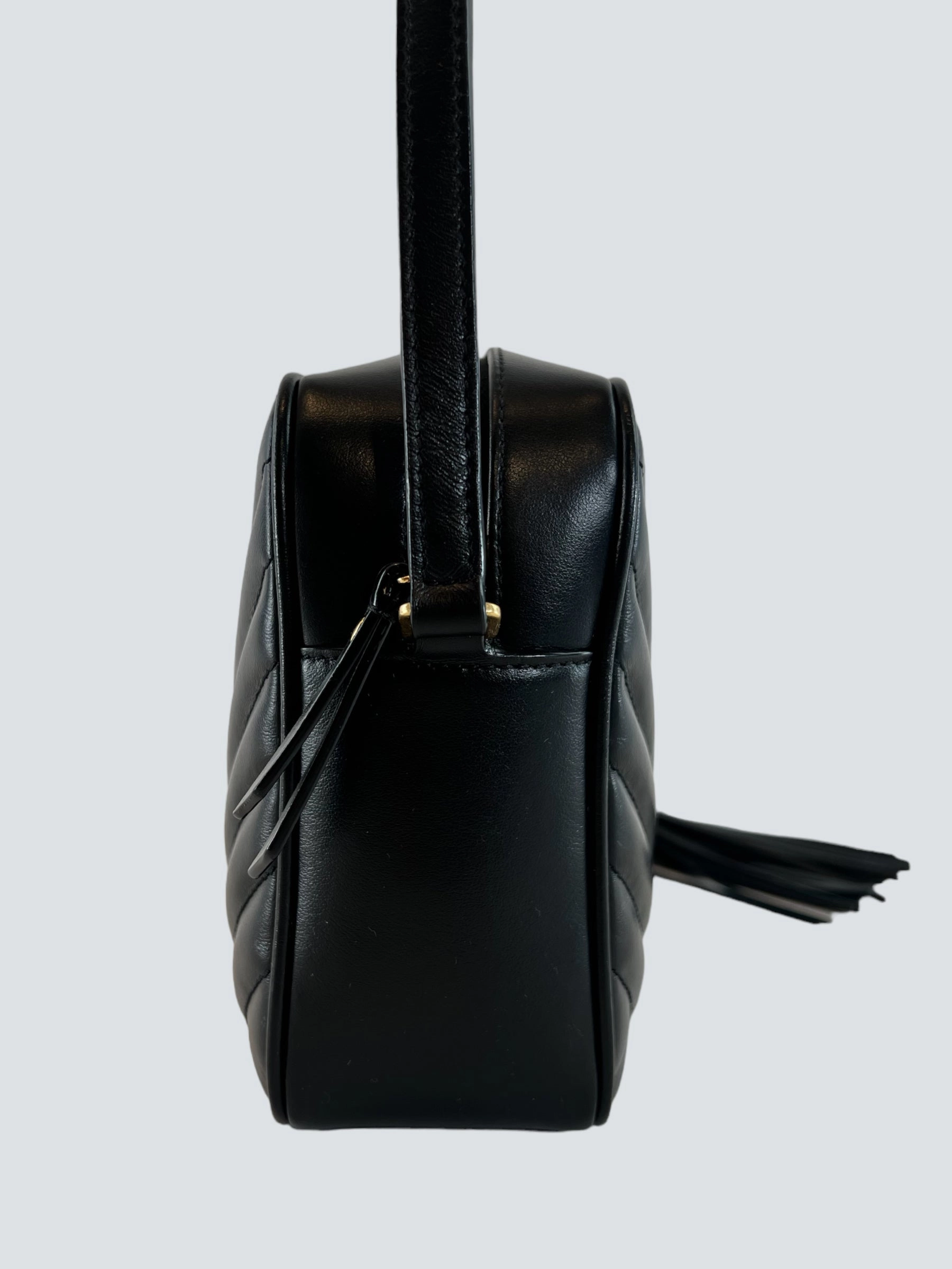 Saint Laurent Black Leather Lou Camera Bag