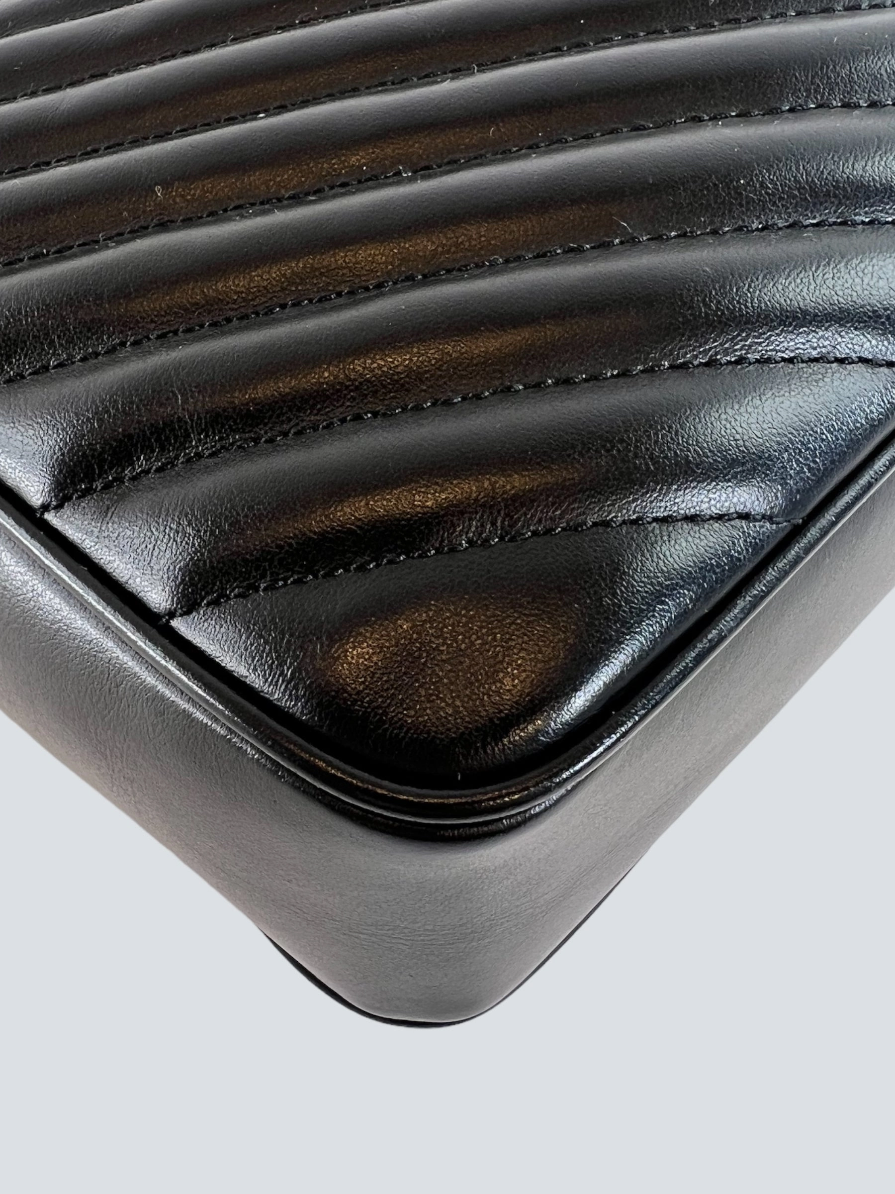 Saint Laurent Black Leather Lou Camera Bag